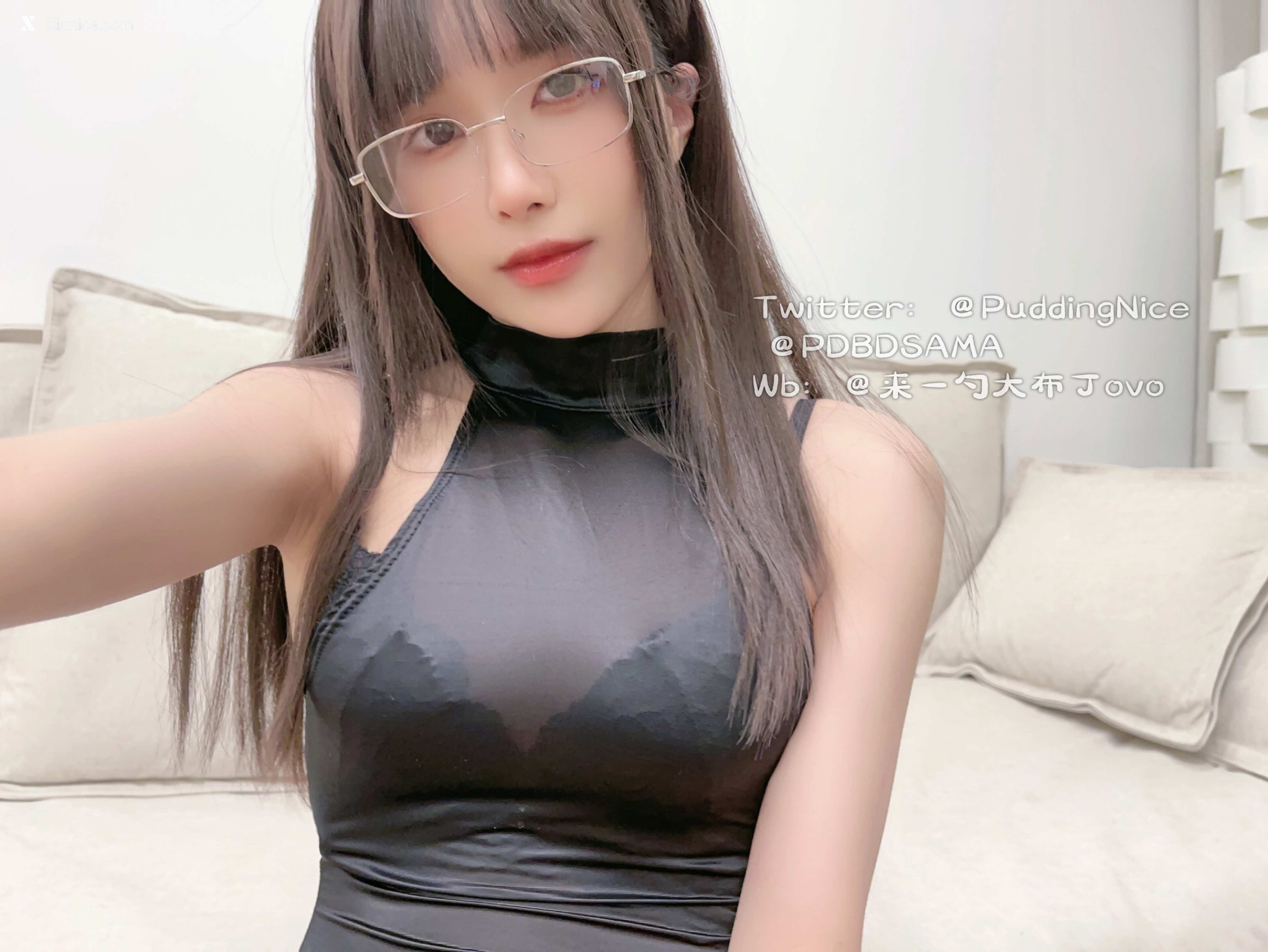 布丁大法 Pudding Dafa Xiunice.com 黑色旗袍 42