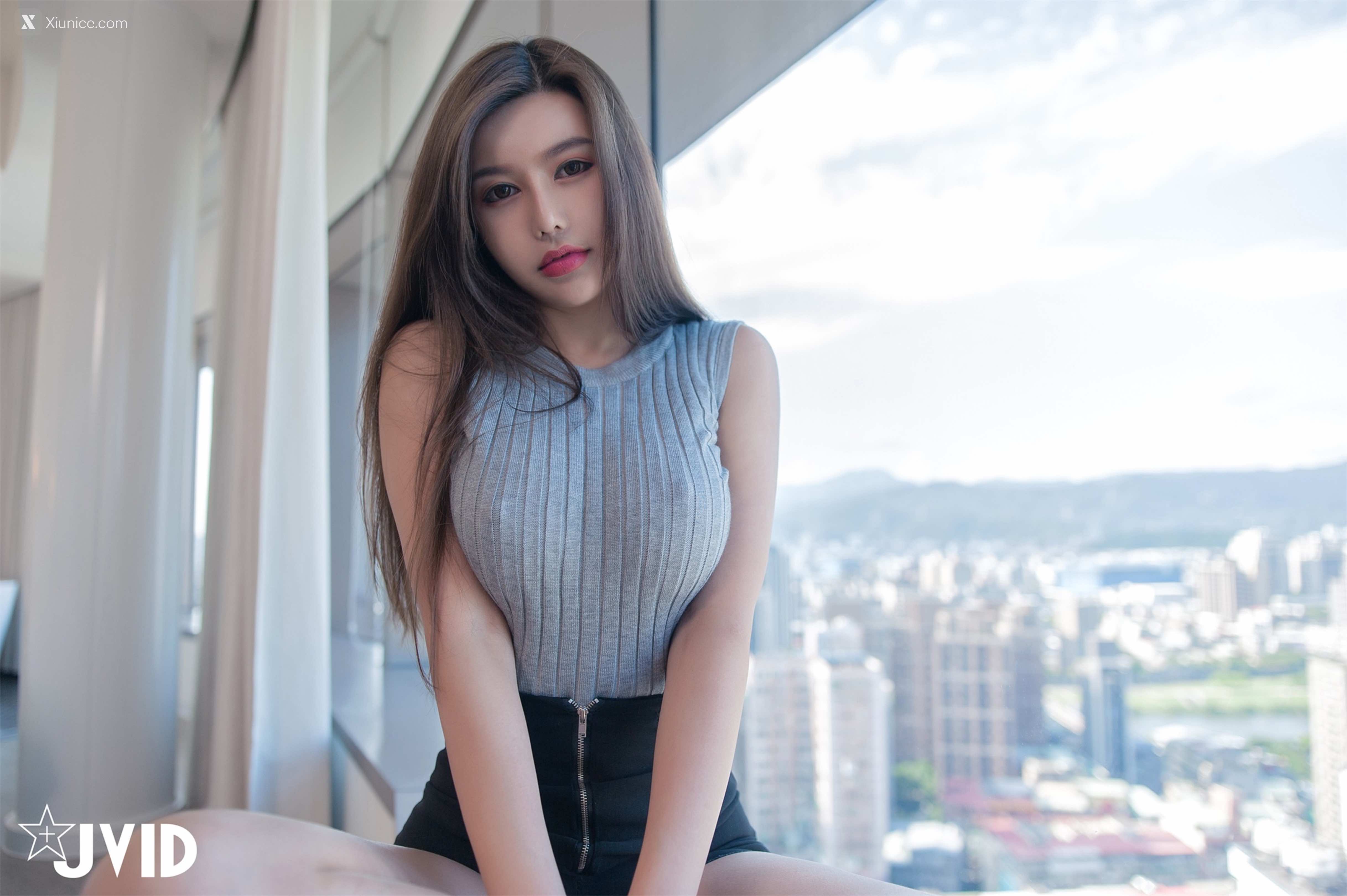 JVID 木木森 梦幻般的美巨乳 私服着衣激凸诱惑 全裸湿身 景观高楼内的裸体 19