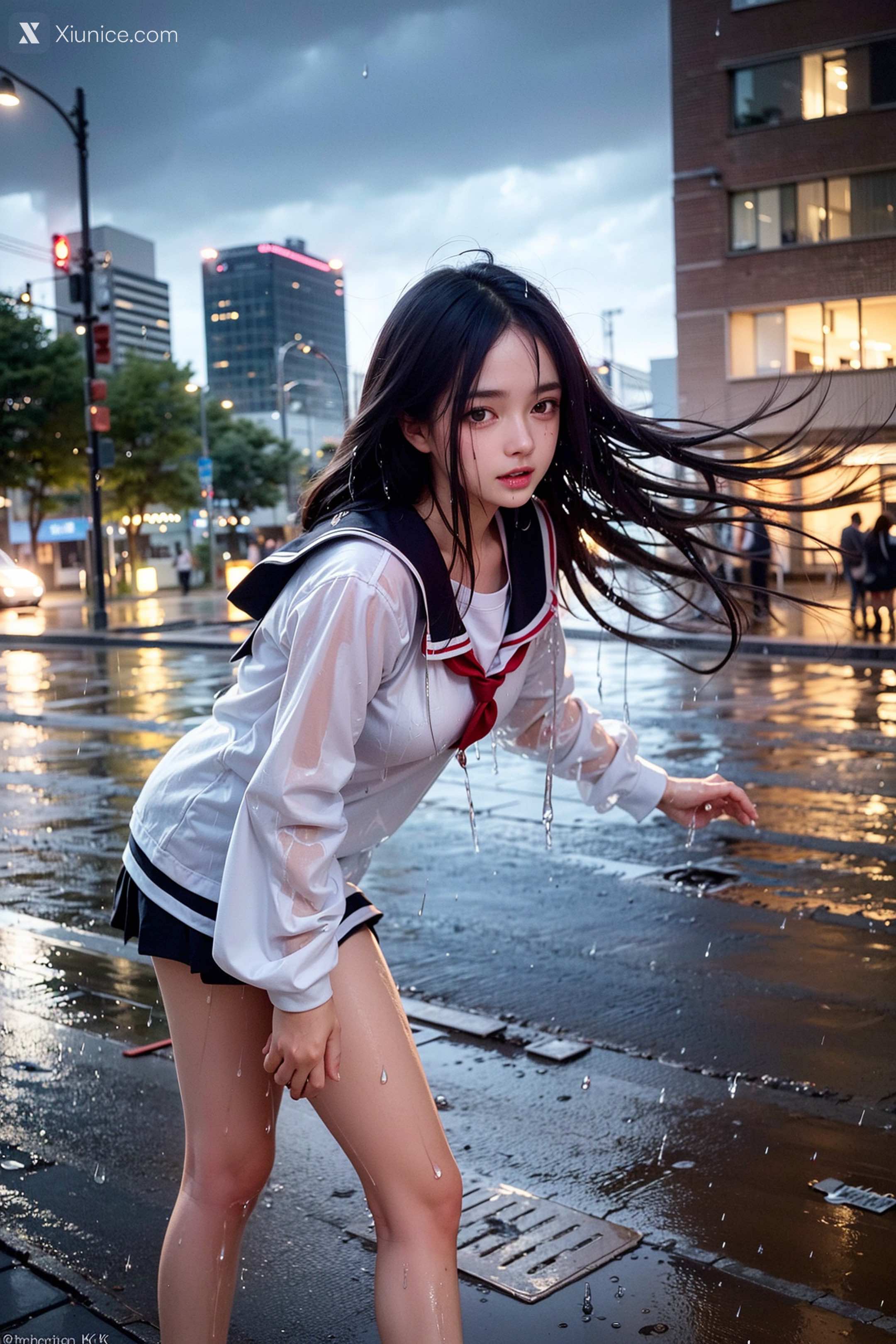 Pixiv.雨中少女 12