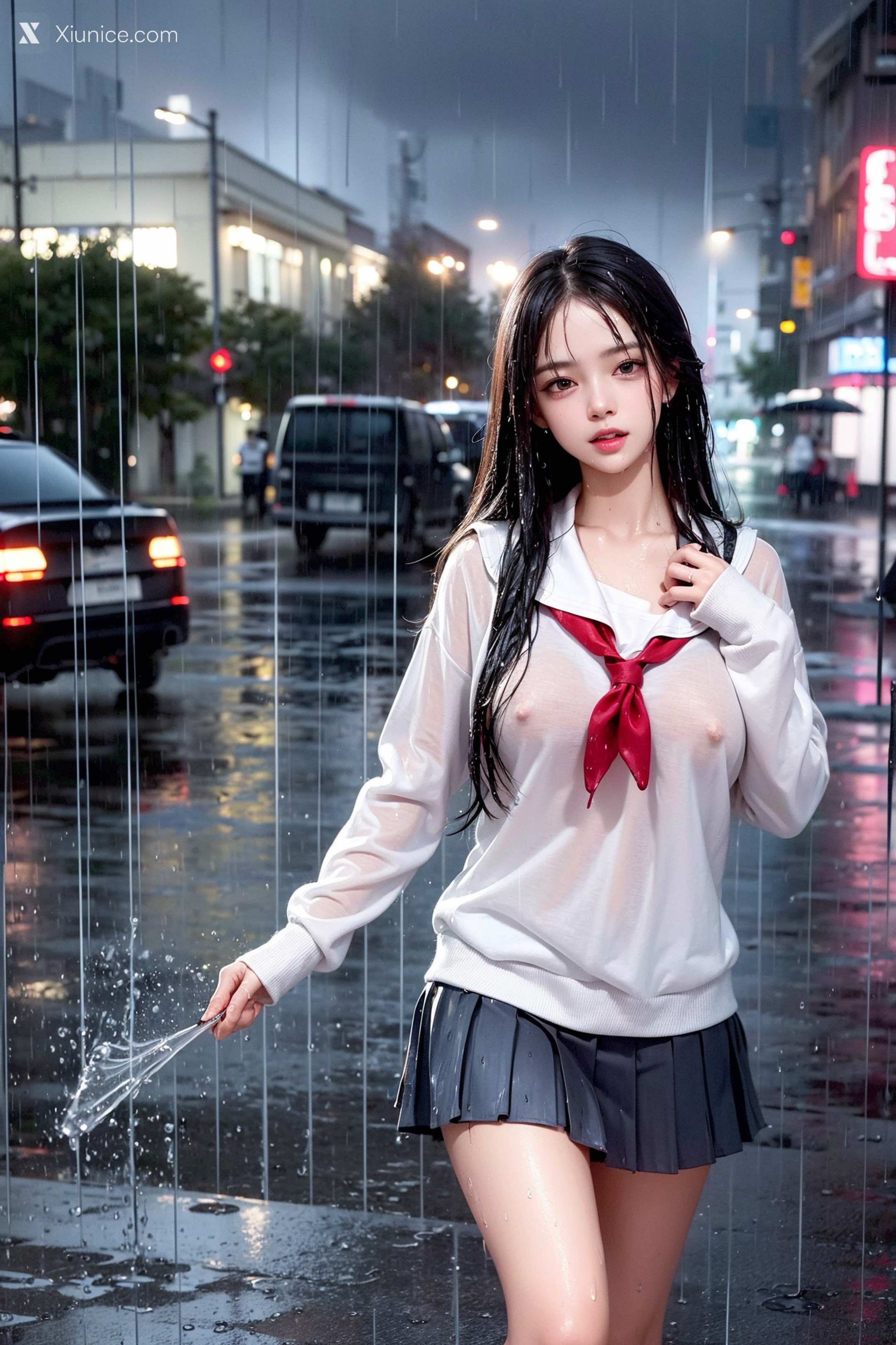Pixiv.雨中少女 20