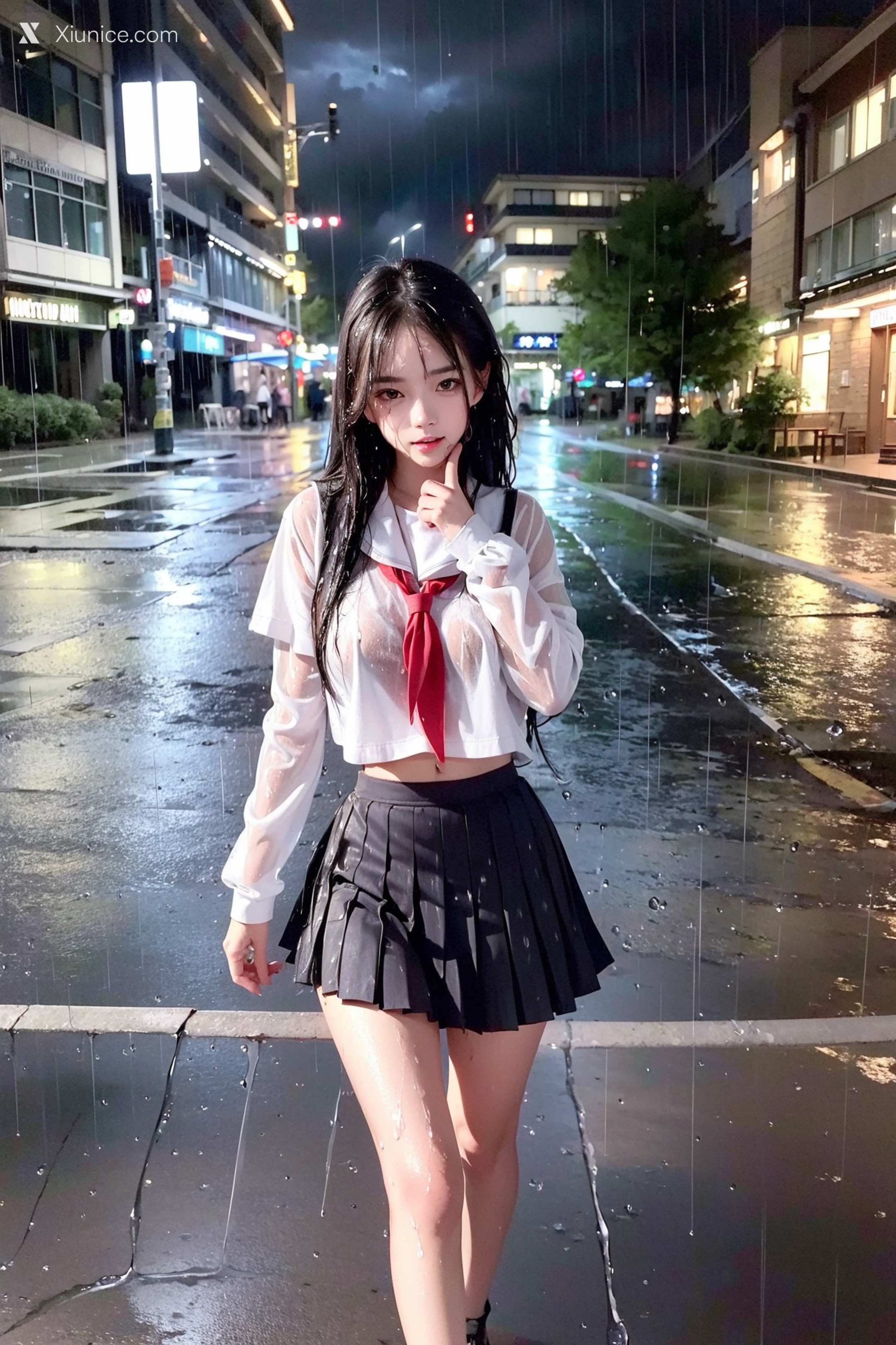 Pixiv.雨中少女 28