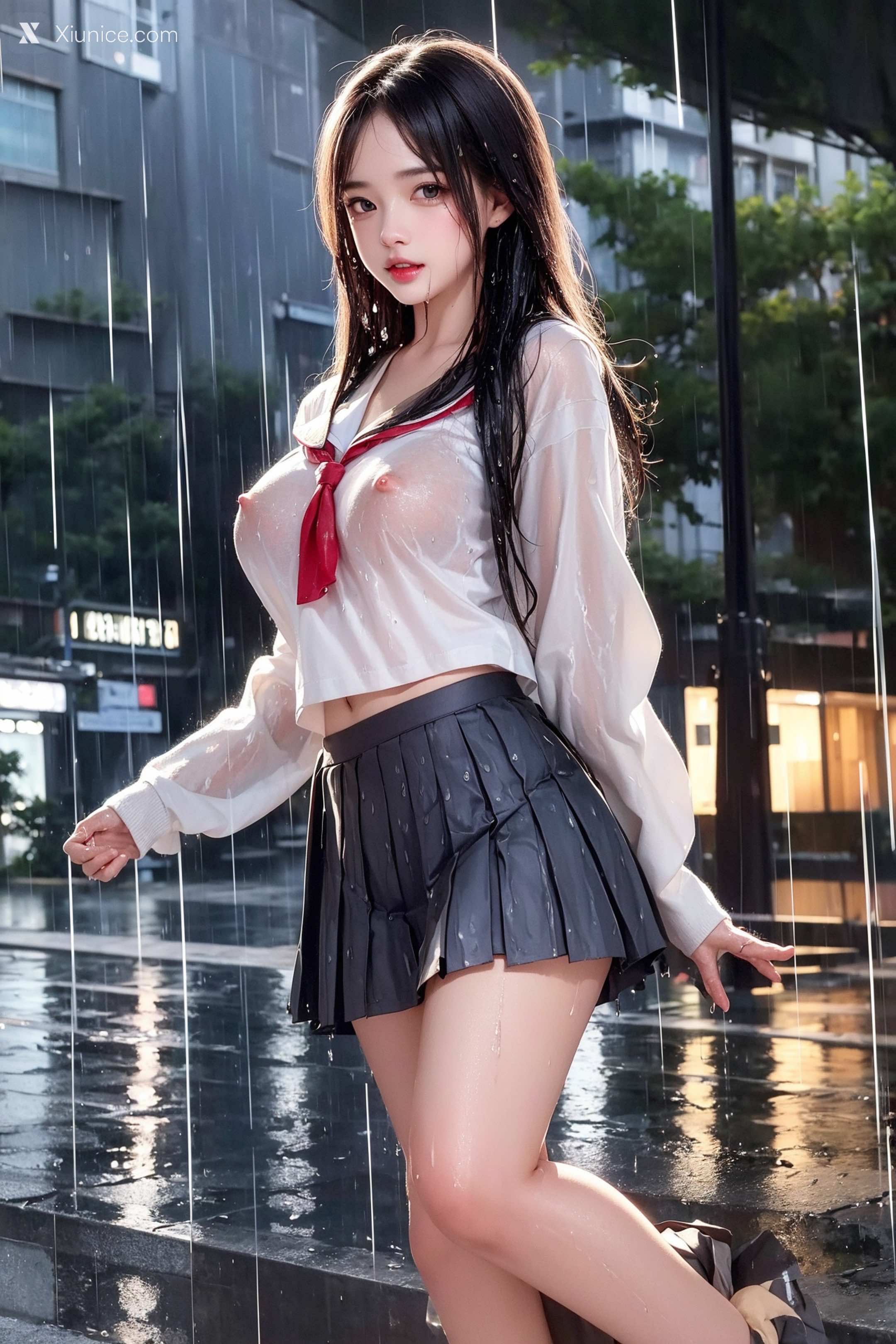 Pixiv.雨中少女 39