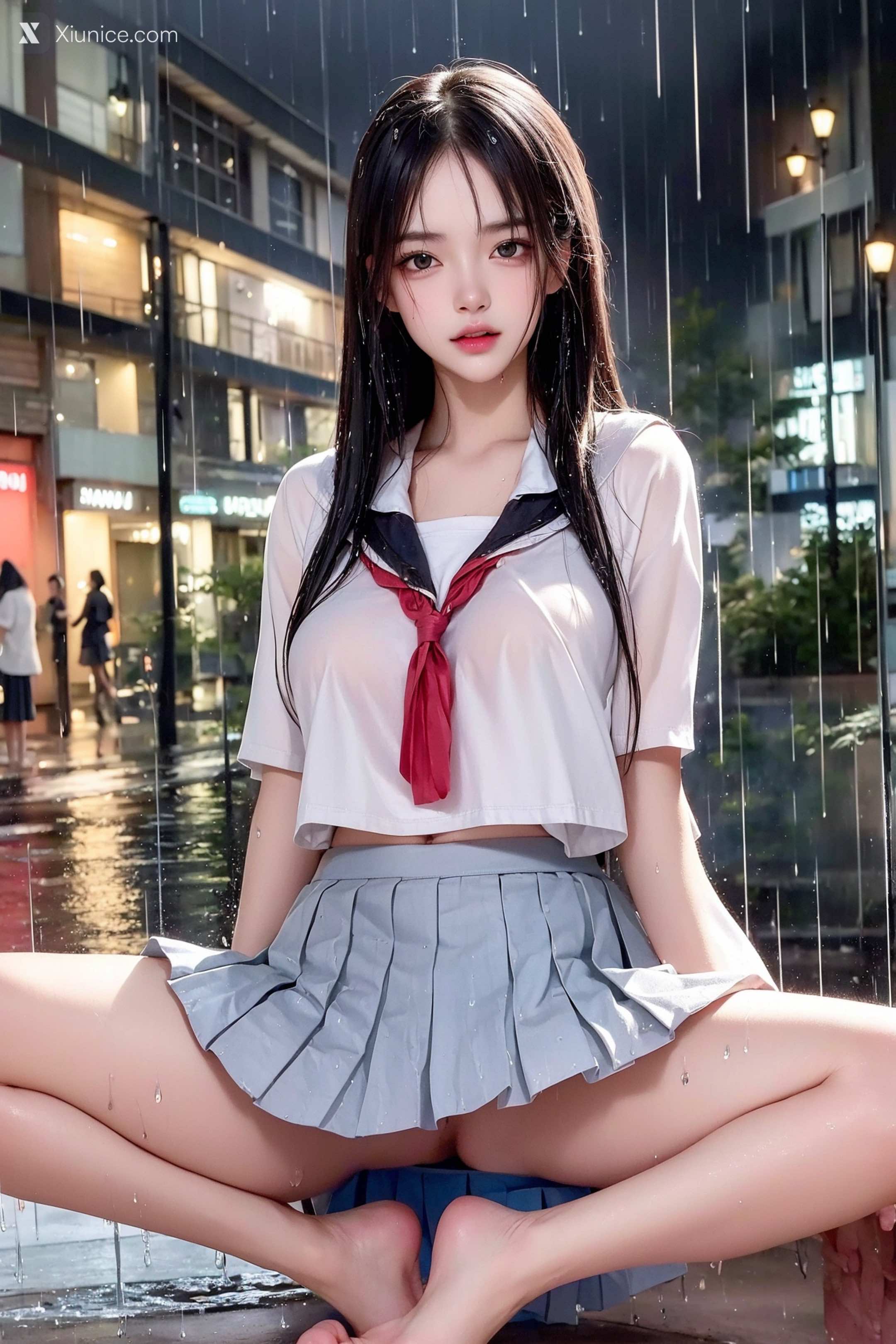 Pixiv.雨中少女 42