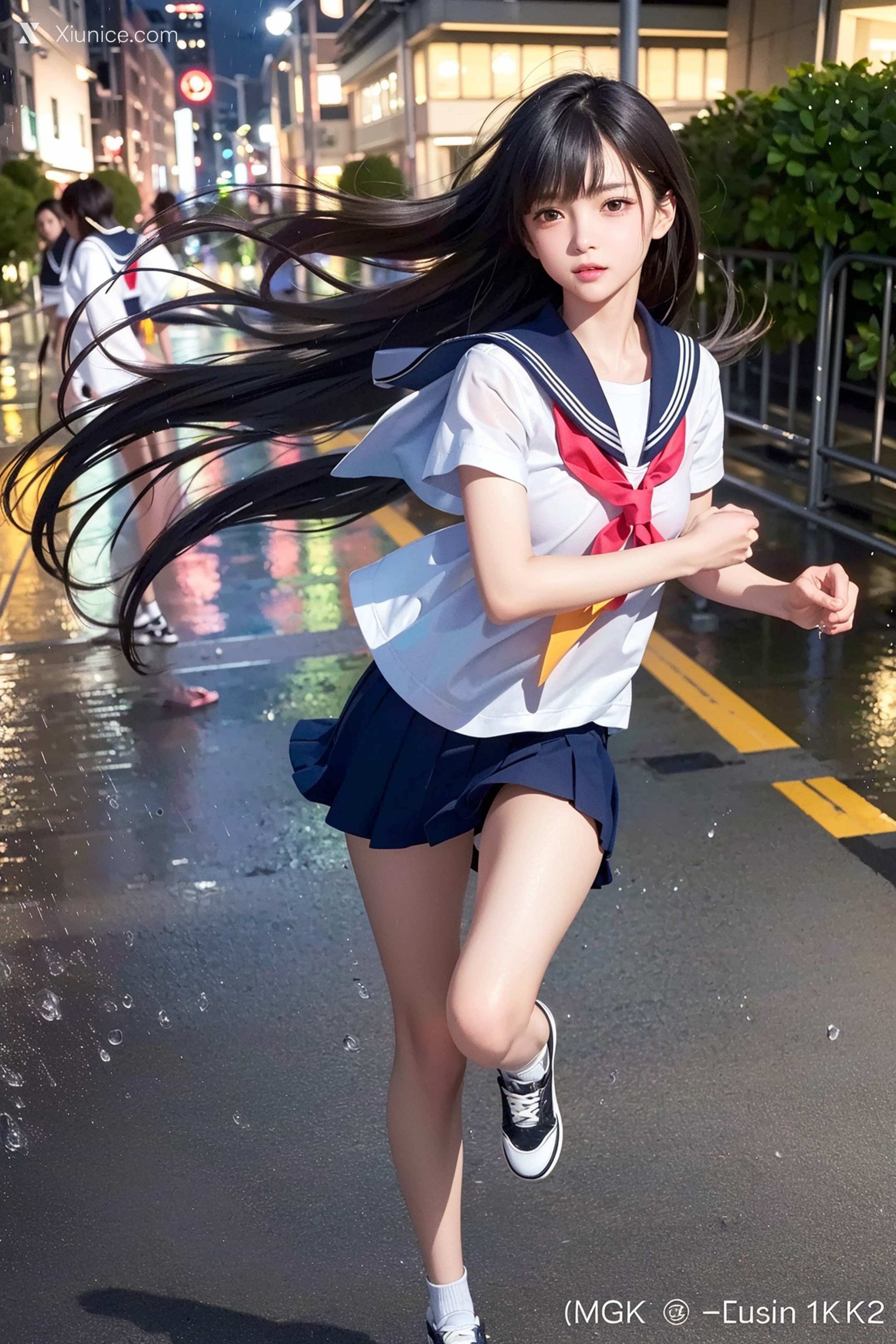Pixiv.雨中少女 7