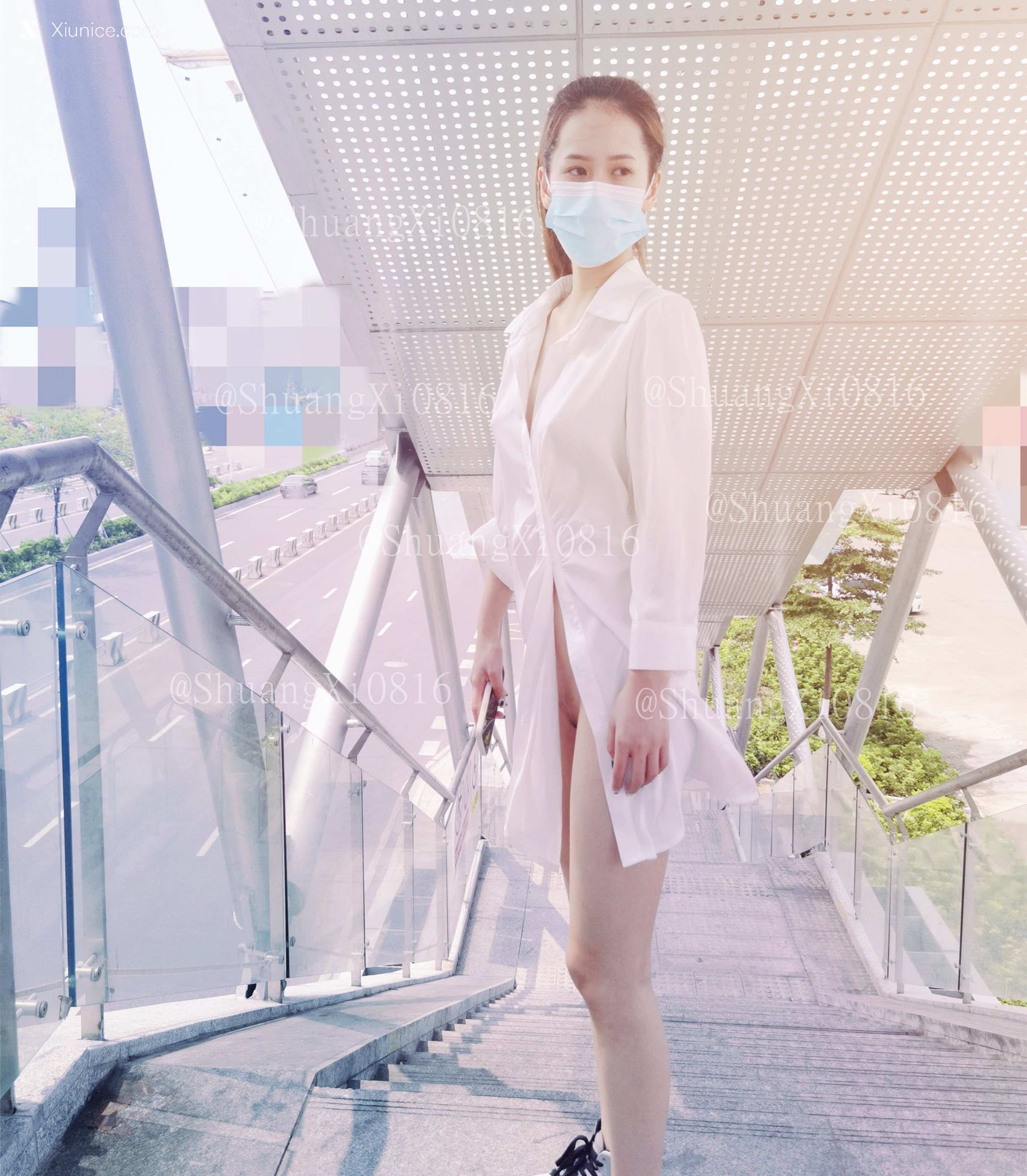 ShuangXi8018 各种户外人前露出，超市露着车灯大方走路 67