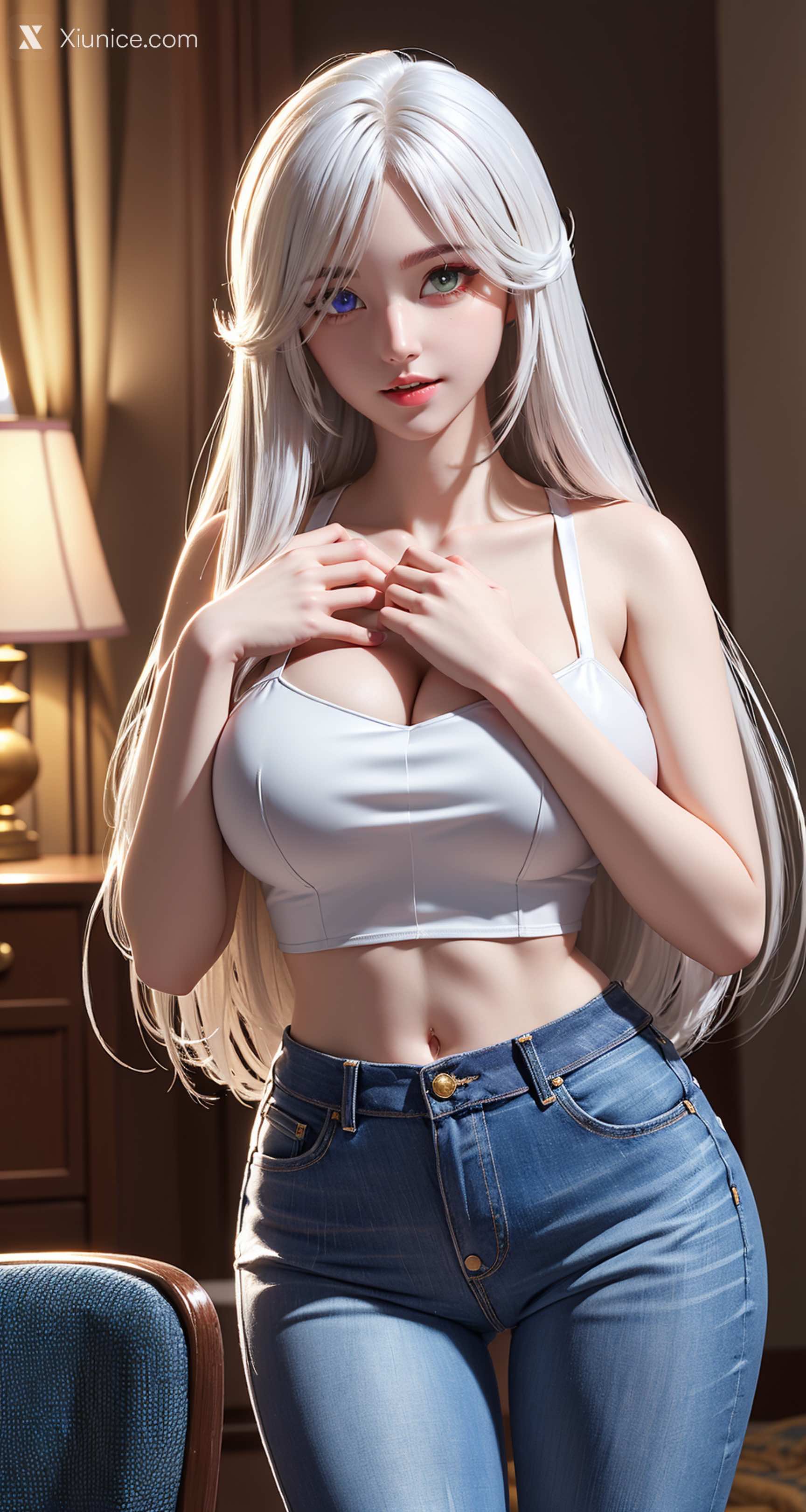AI Girl Xiunice.com 从红月开始 十七妹妹 十七妹妹 卧室写真 19