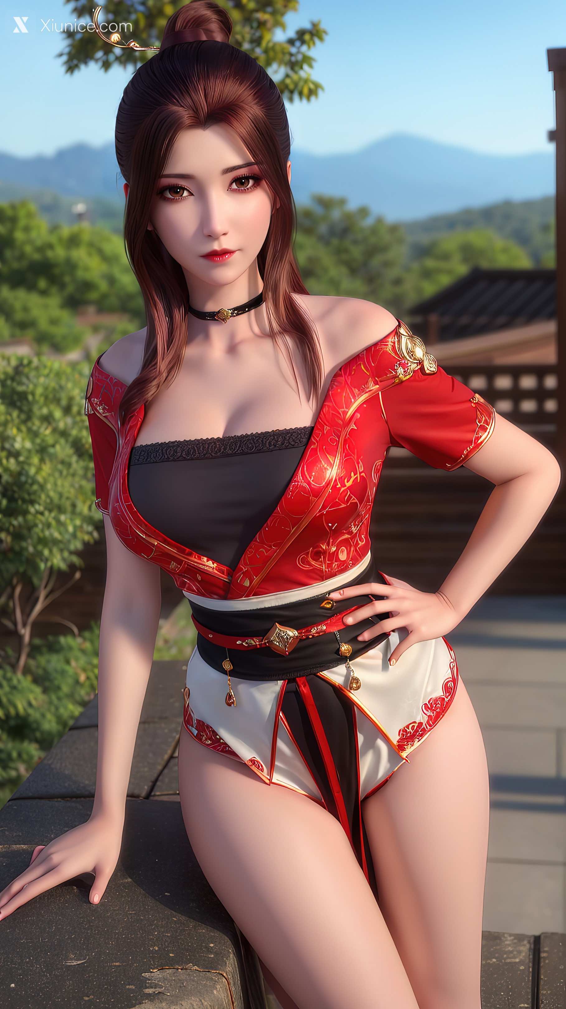 AI Girl Xiunice.com 堕玄师 白堇 非浅 沈燃 沈燃 户外红装 1