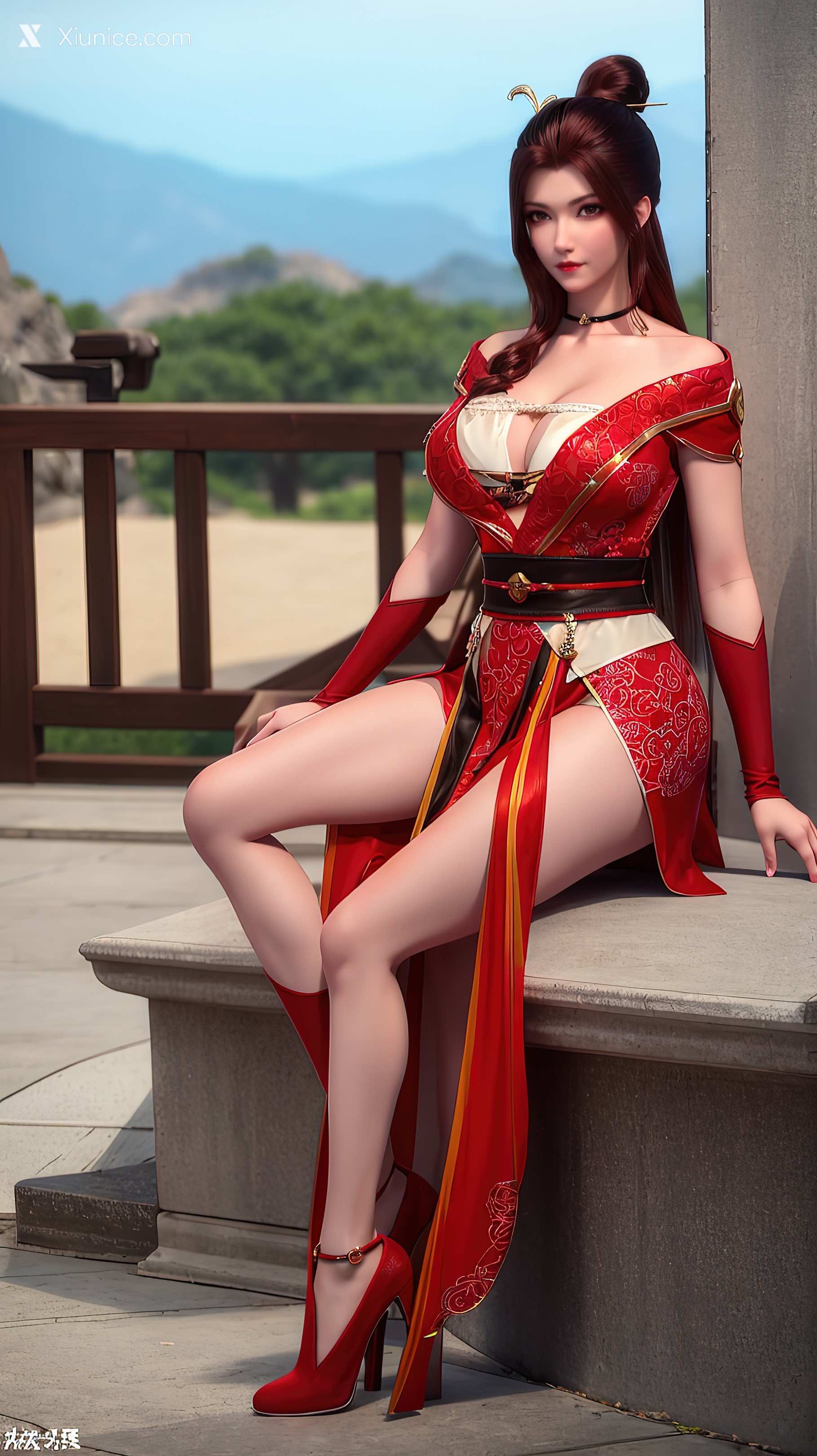 AI Girl Xiunice.com 堕玄师 白堇 非浅 沈燃 沈燃 户外红装 6