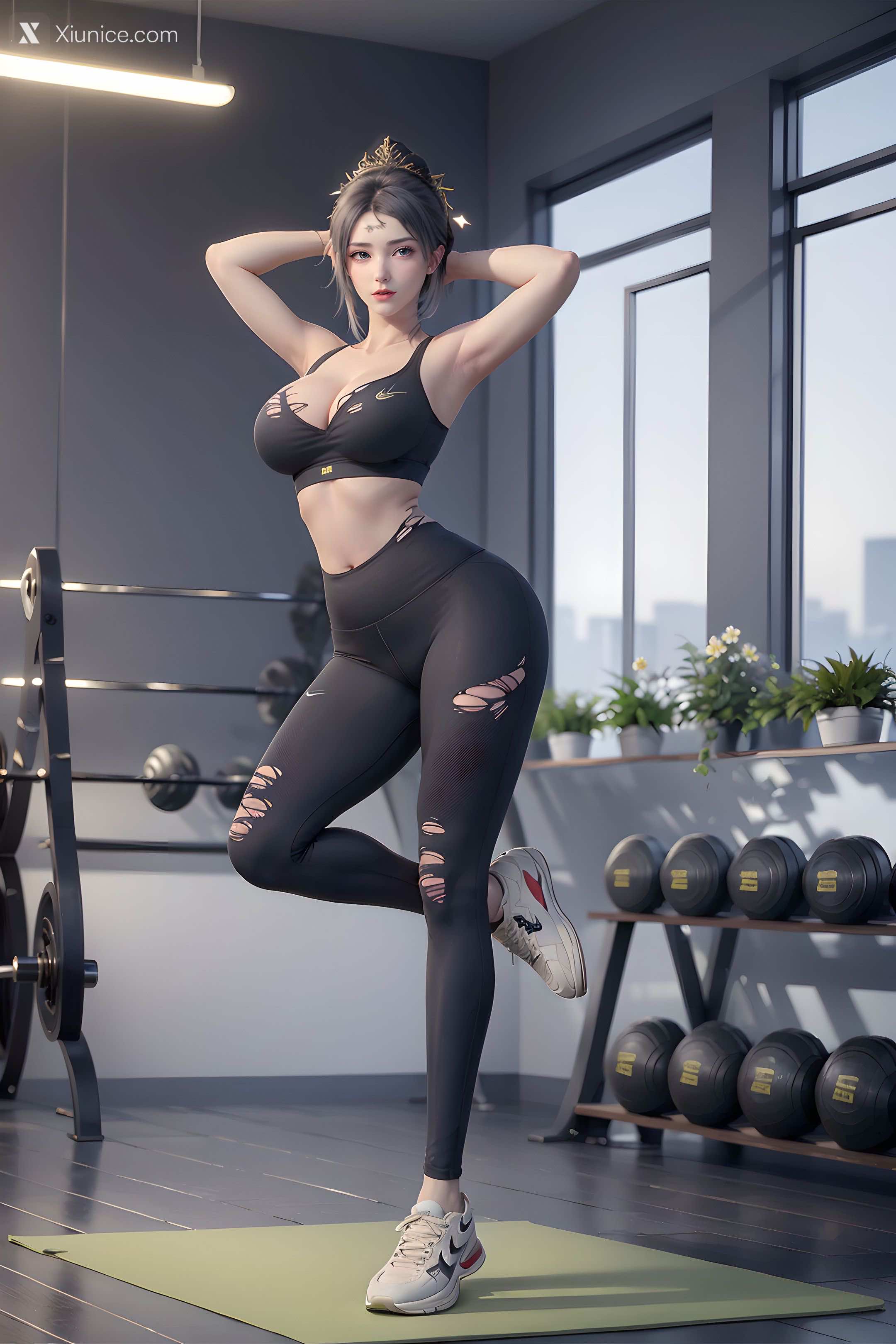 AI Girl Xiunice.com 大主宰 九幽雀 洛璃 洛璃 健身房 11