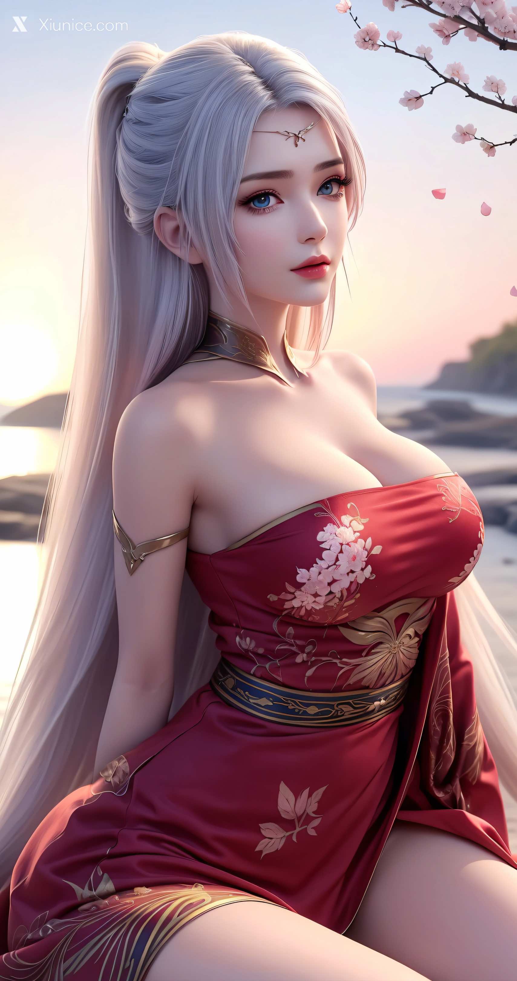 AI Girl Xiunice.com 大主宰 九幽雀 洛璃 洛璃 桃花源(竖屏) 8