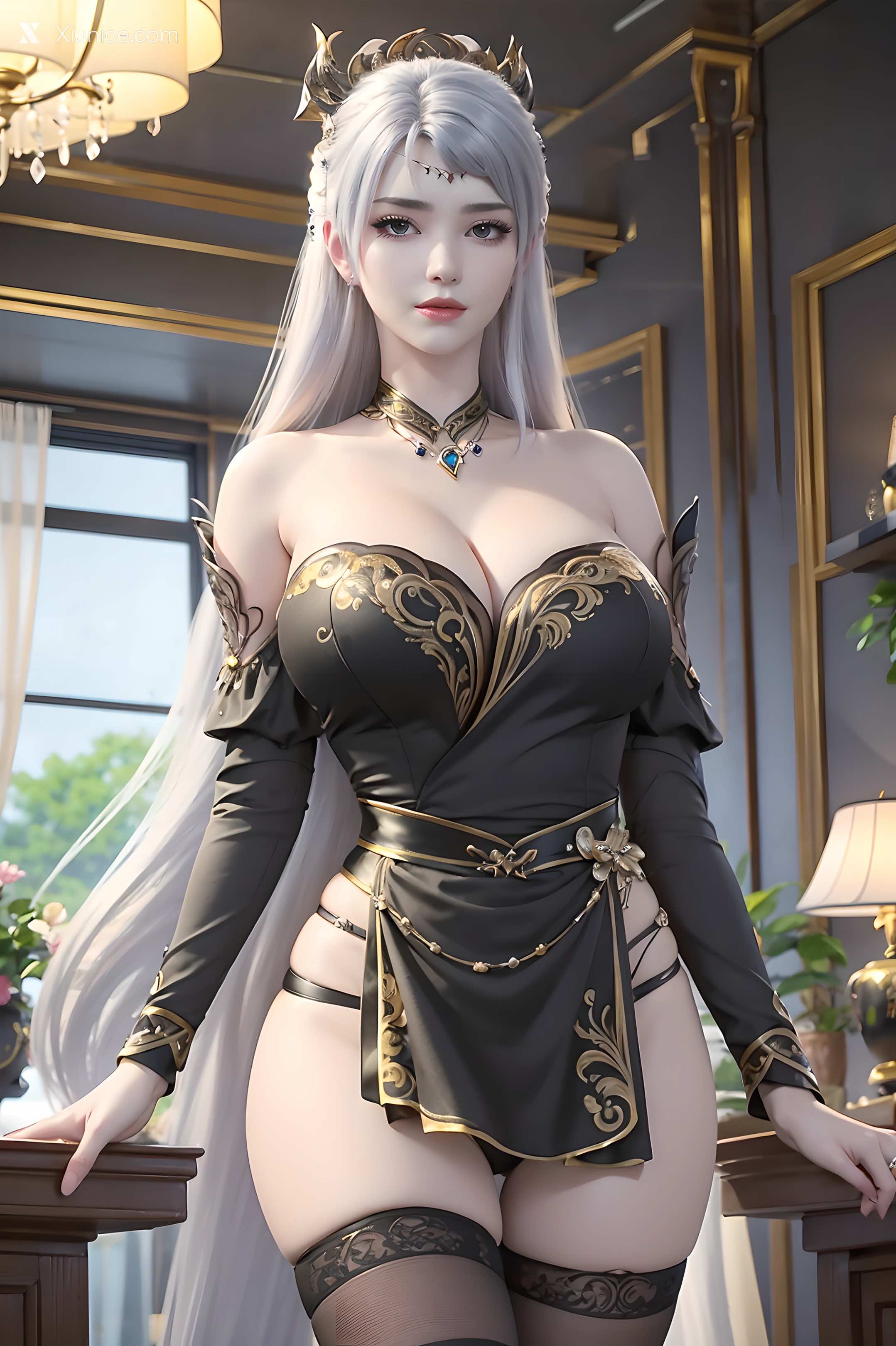 AI Girl Xiunice.com 大主宰 九幽雀 洛璃 洛璃 黑丝 54