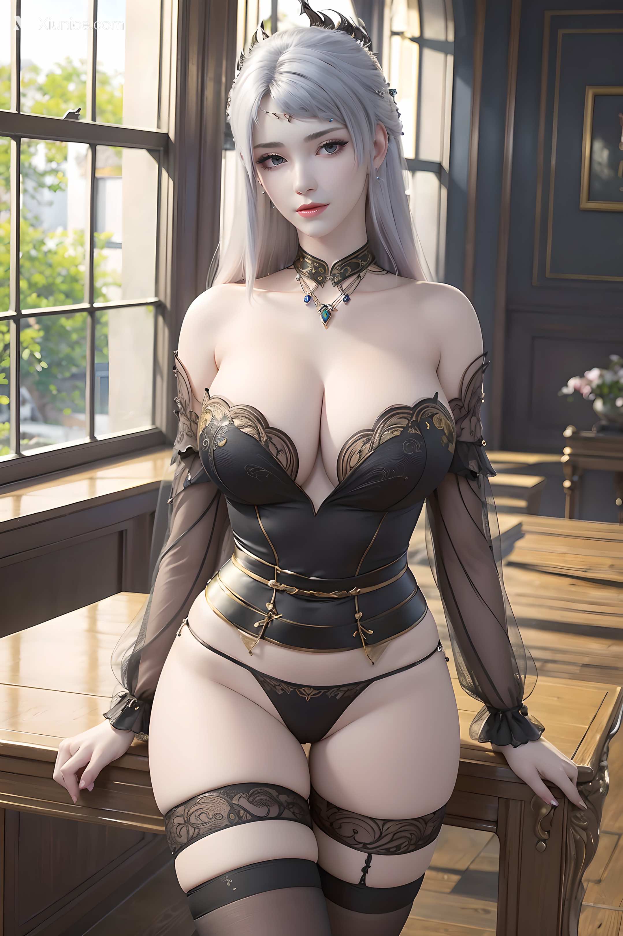 AI Girl Xiunice.com 大主宰 九幽雀 洛璃 洛璃 黑丝 61