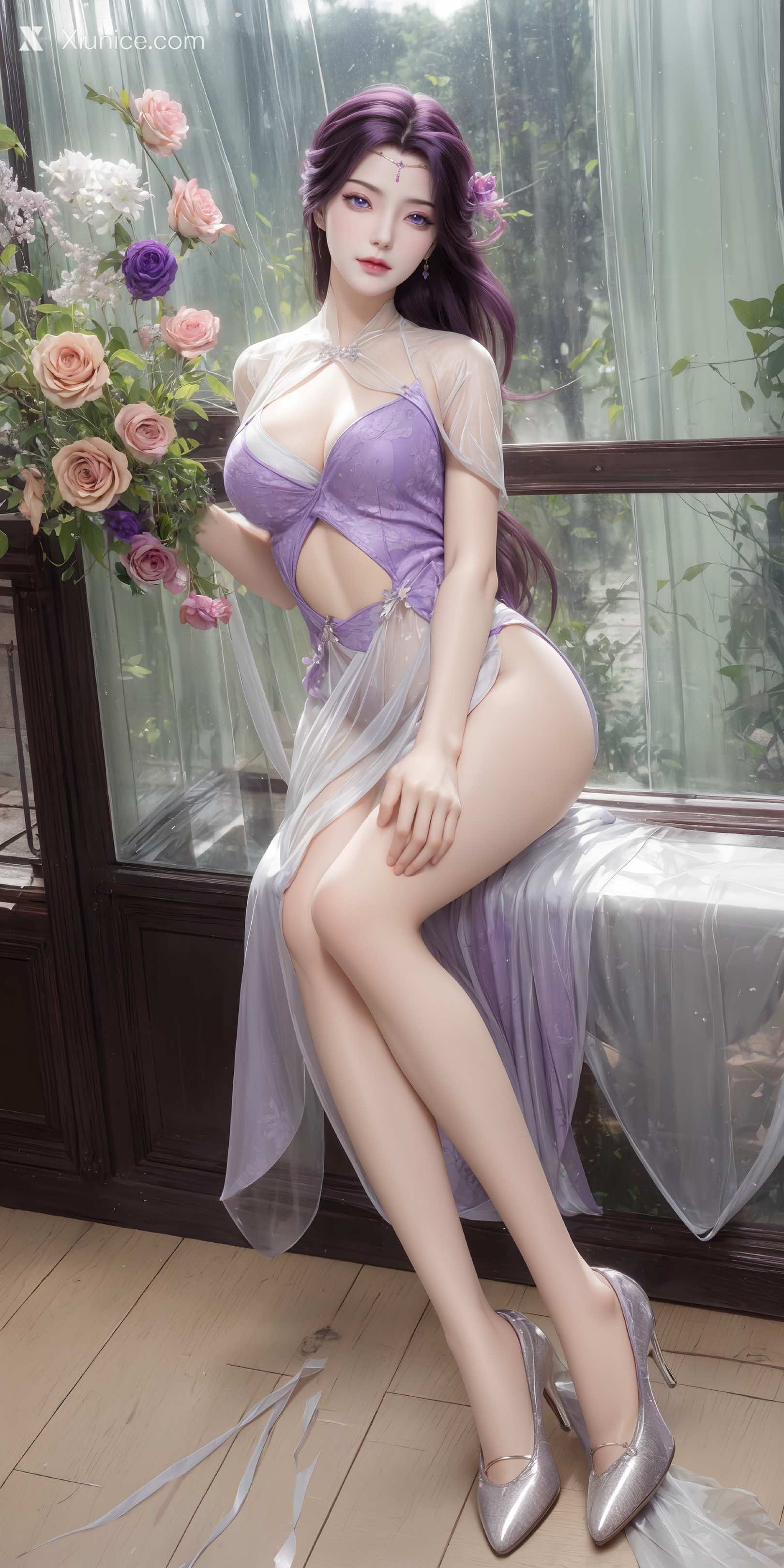 AI Girl Xiunice.com 完美世界 云曦 竖屏 清月 107