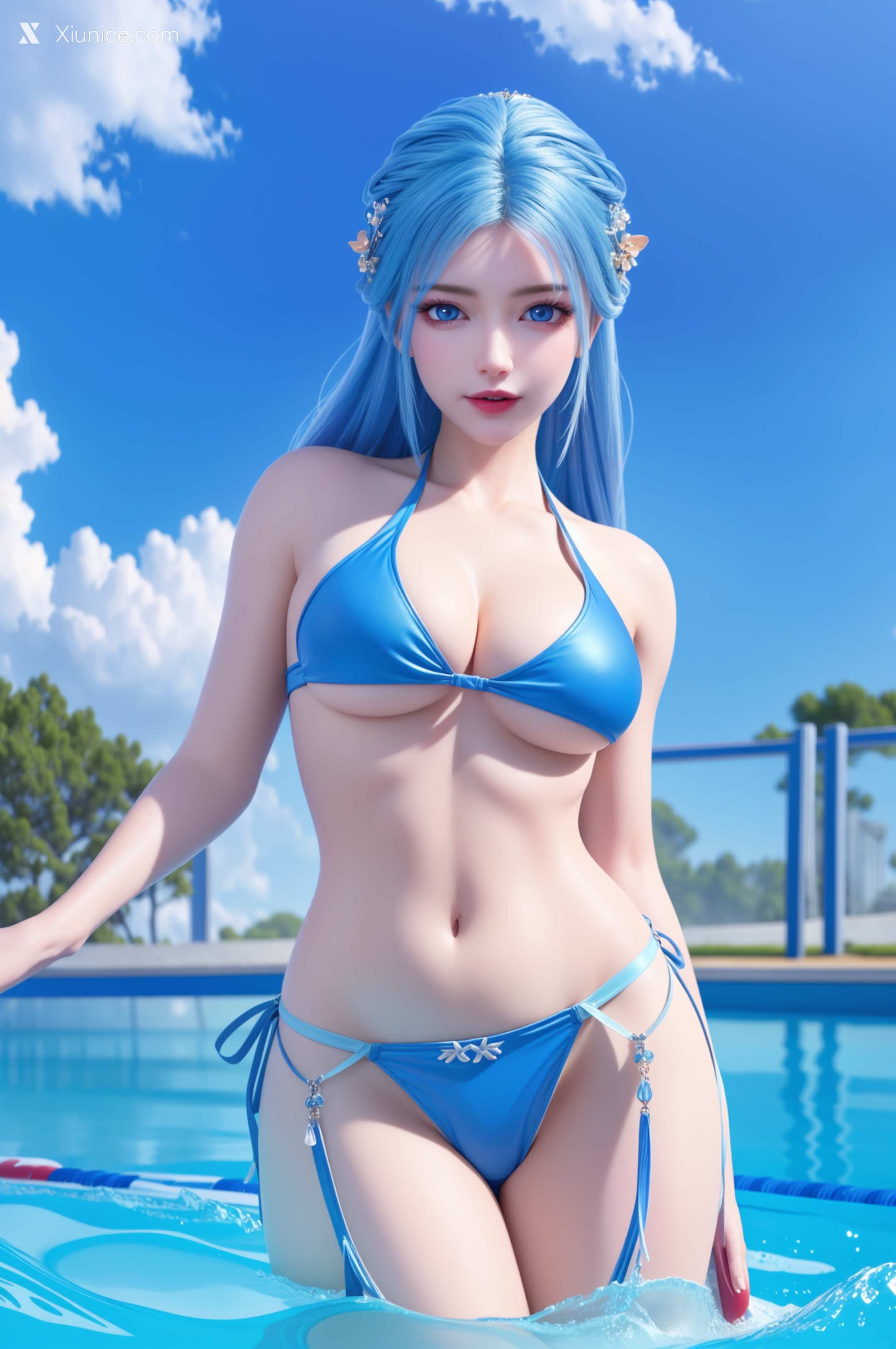 AI Girl Xiunice.com 我是大神仙 周紫雨 周紫雨 蓝色比基尼 9