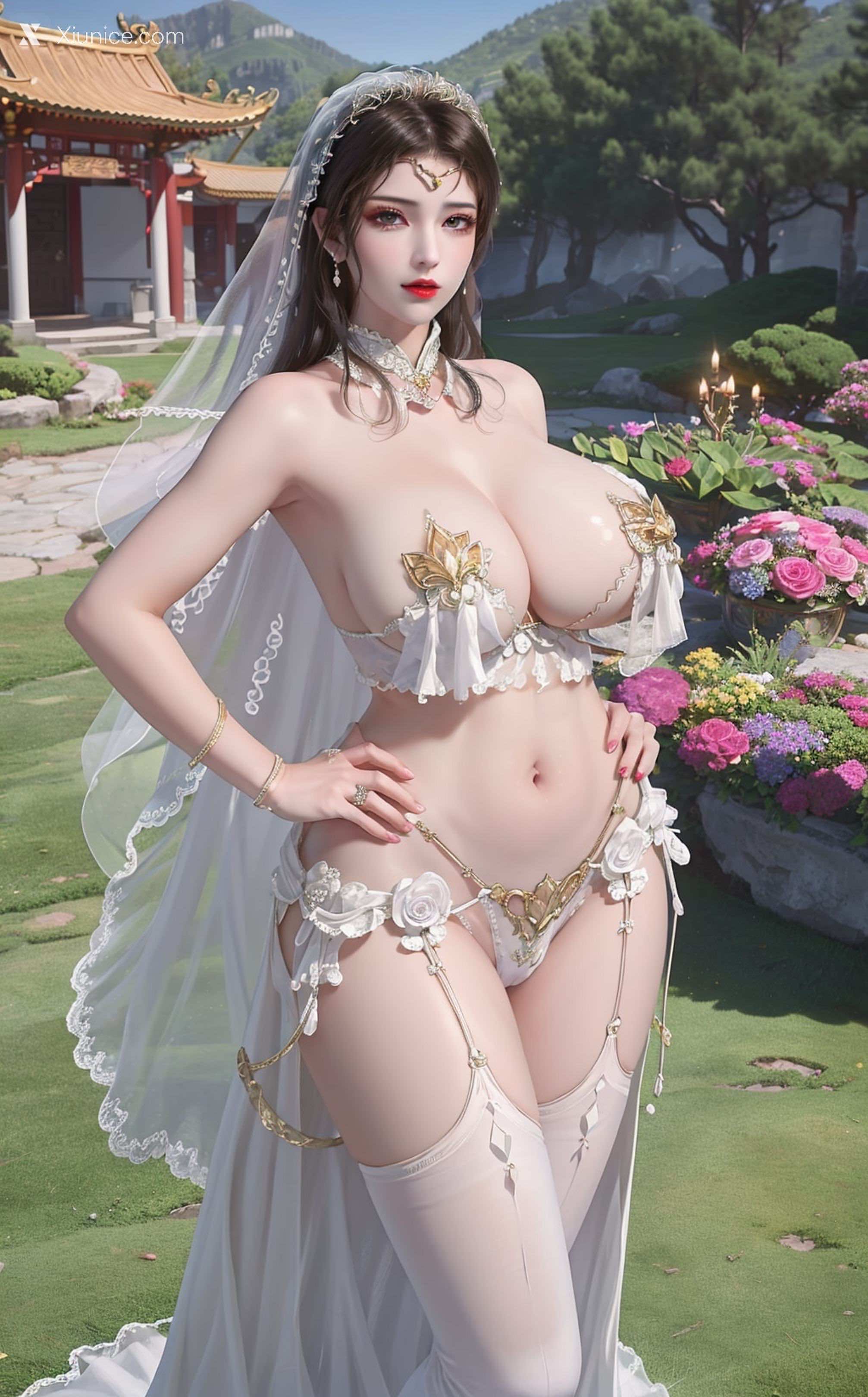AI Girl Xiunice.com 斗破苍穹 美杜莎 白丝婚纱巨汝 155