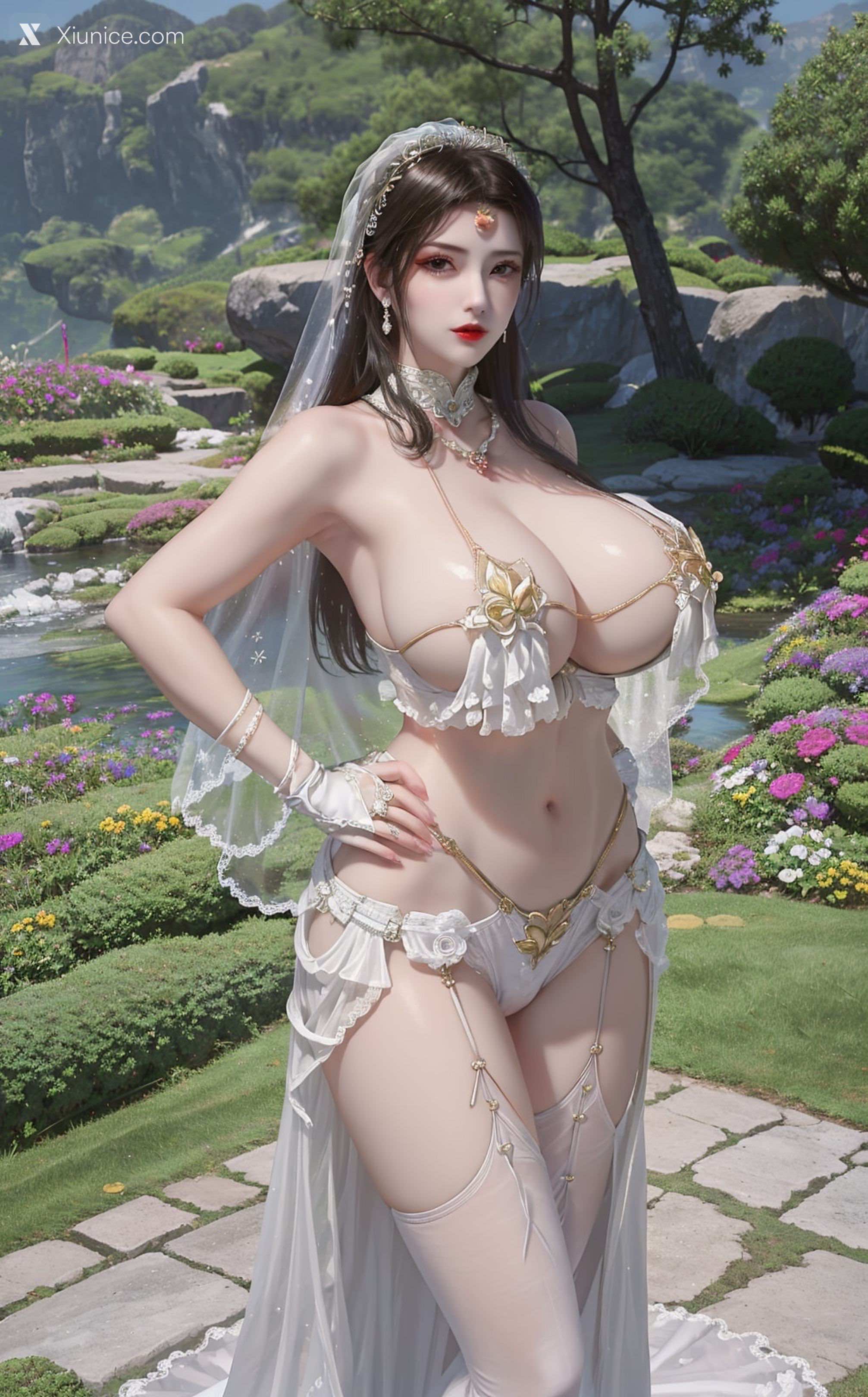 AI Girl Xiunice.com 斗破苍穹 美杜莎 白丝婚纱巨汝 161