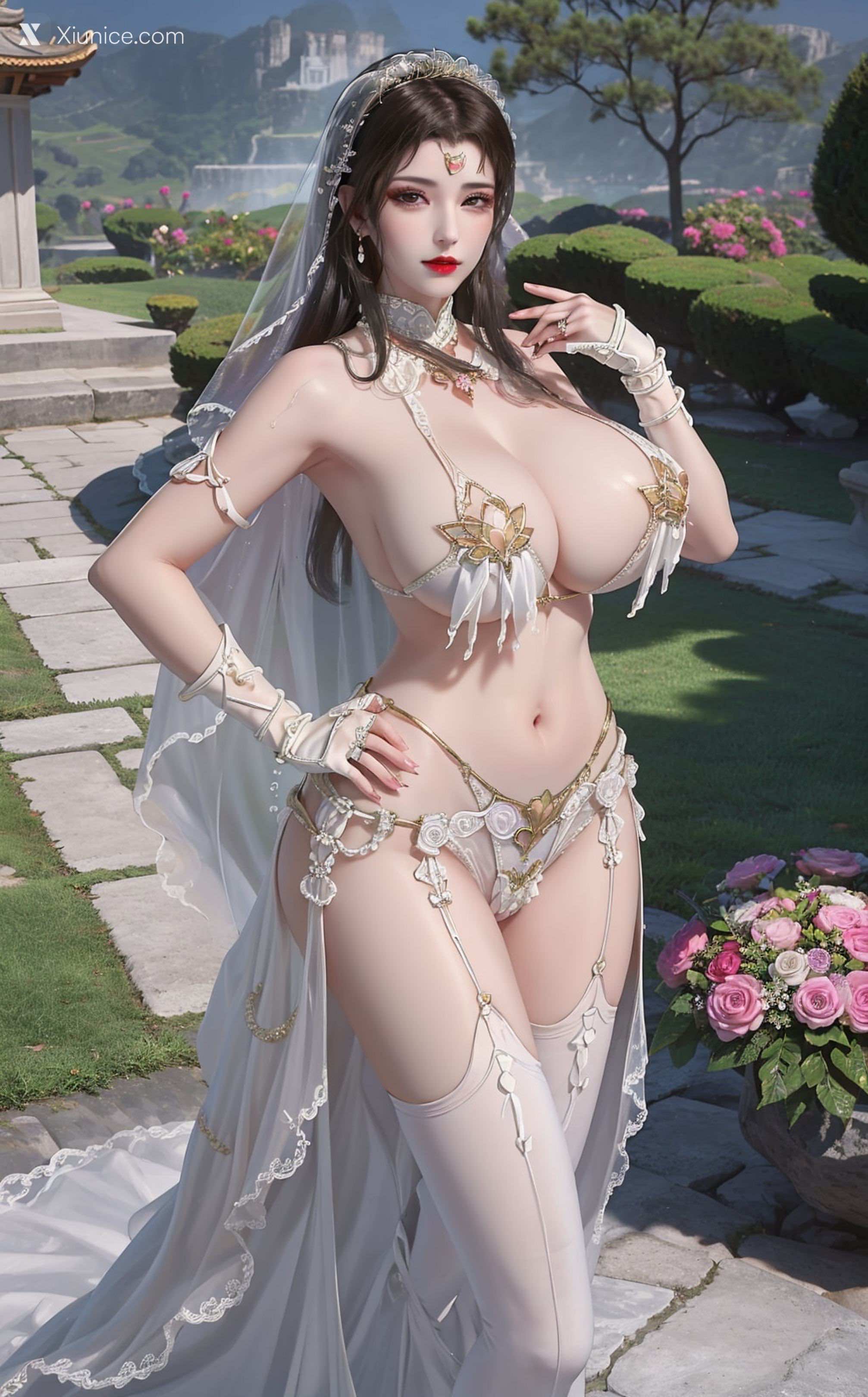 AI Girl Xiunice.com 斗破苍穹 美杜莎 白丝婚纱巨汝 162