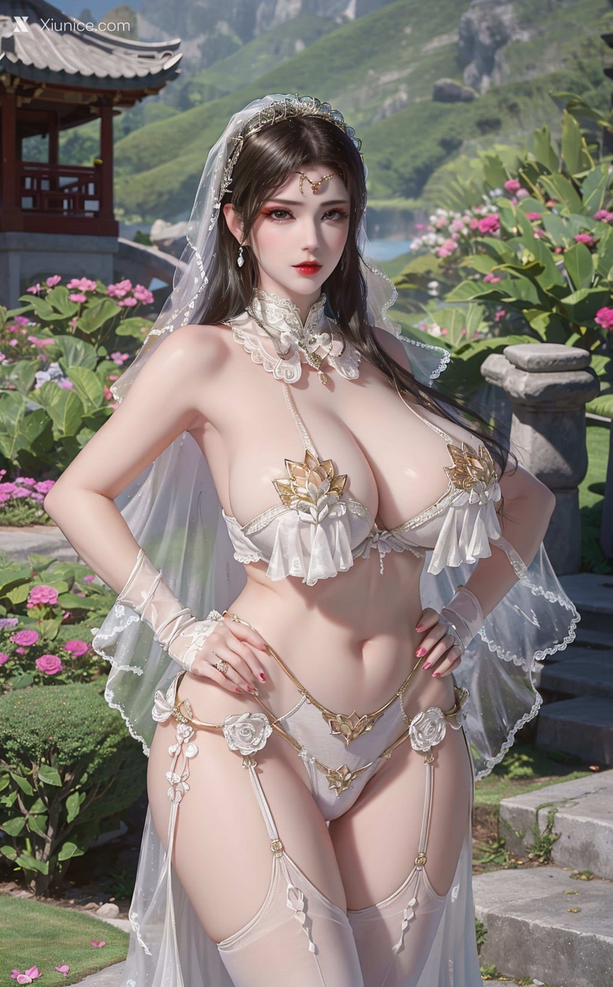 AI Girl Xiunice.com 斗破苍穹 美杜莎 白丝婚纱巨汝 168