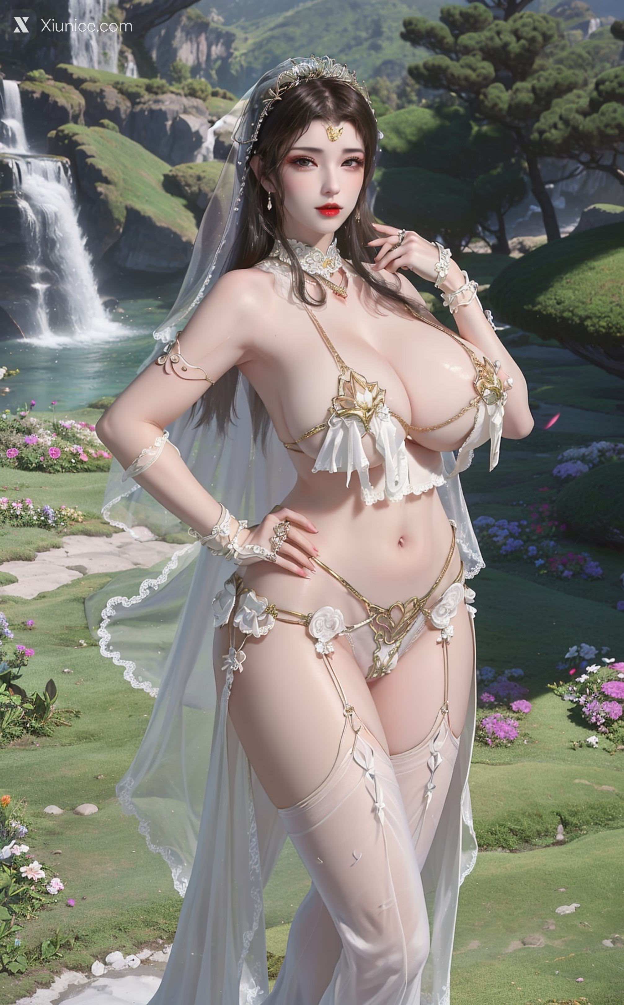 AI Girl Xiunice.com 斗破苍穹 美杜莎 白丝婚纱巨汝 170