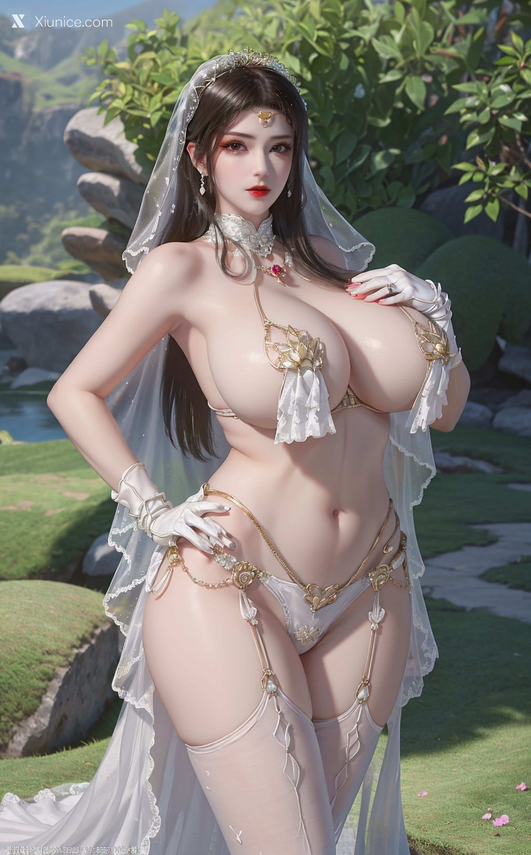 AI Girl Xiunice.com 斗破苍穹 美杜莎 白丝婚纱巨汝 176