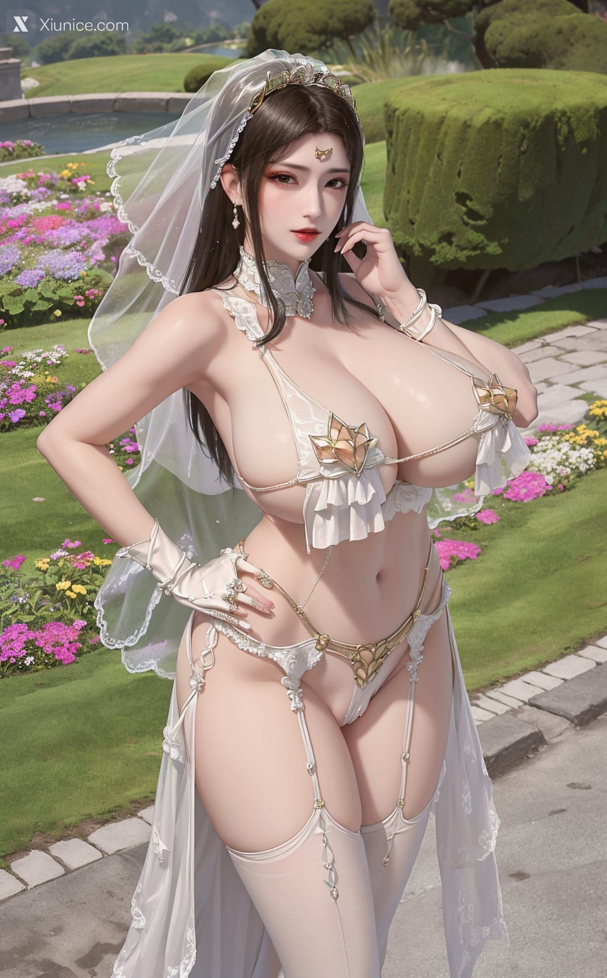AI Girl Xiunice.com 斗破苍穹 美杜莎 白丝婚纱巨汝 6