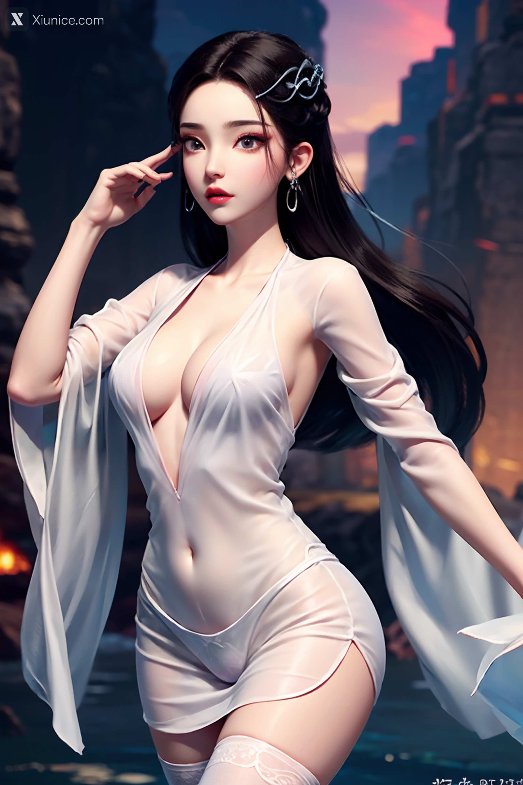 AI Girl Xiunice.com 白蛇缘起 小白 小白 薄纱 EP.1 127