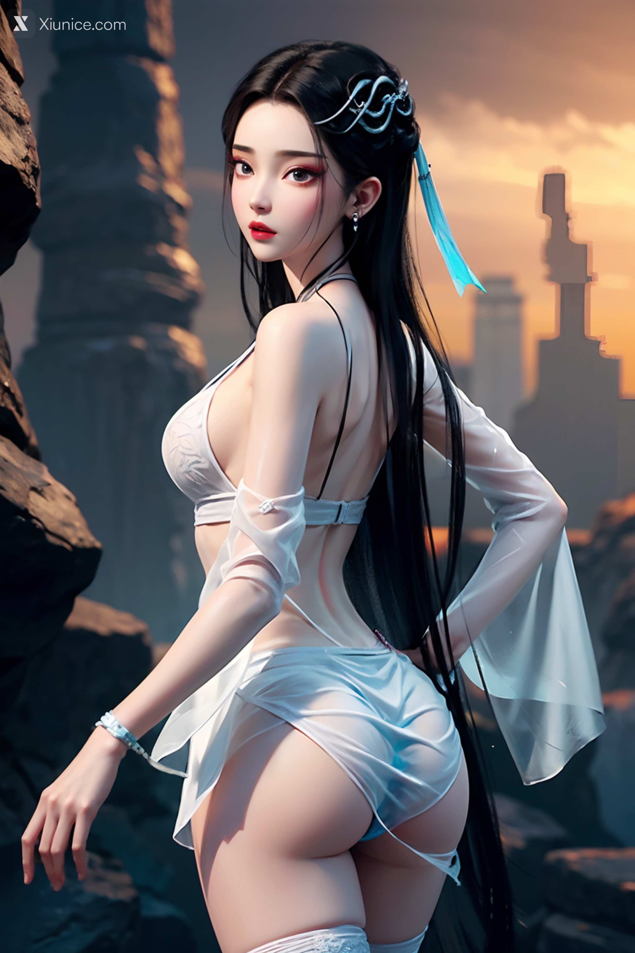 AI Girl Xiunice.com 白蛇缘起 小白 小白 薄纱 EP.1 203