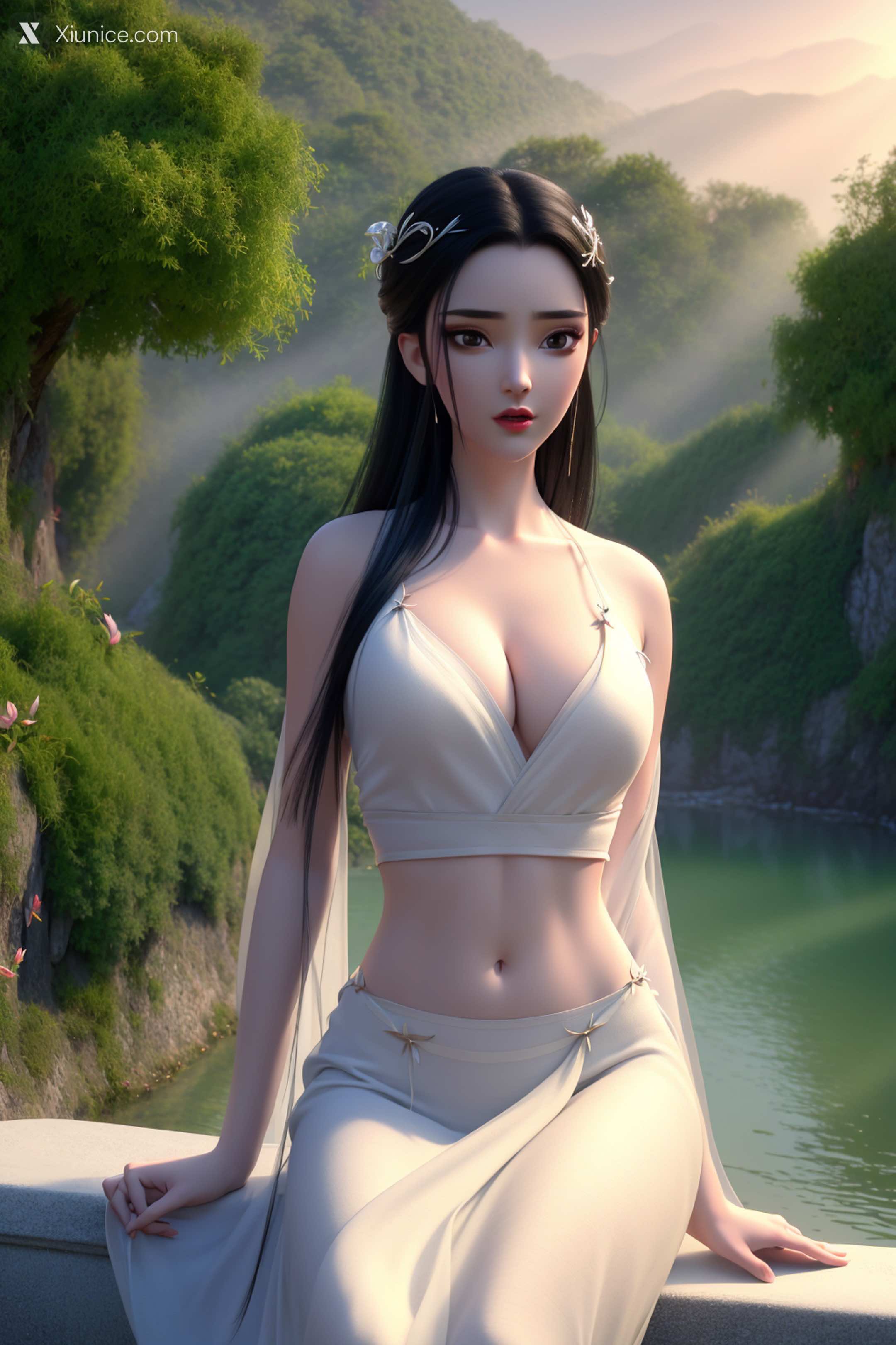 AI Girl Xiunice.com 白蛇缘起 小白 小白 薄纱 EP.1 75
