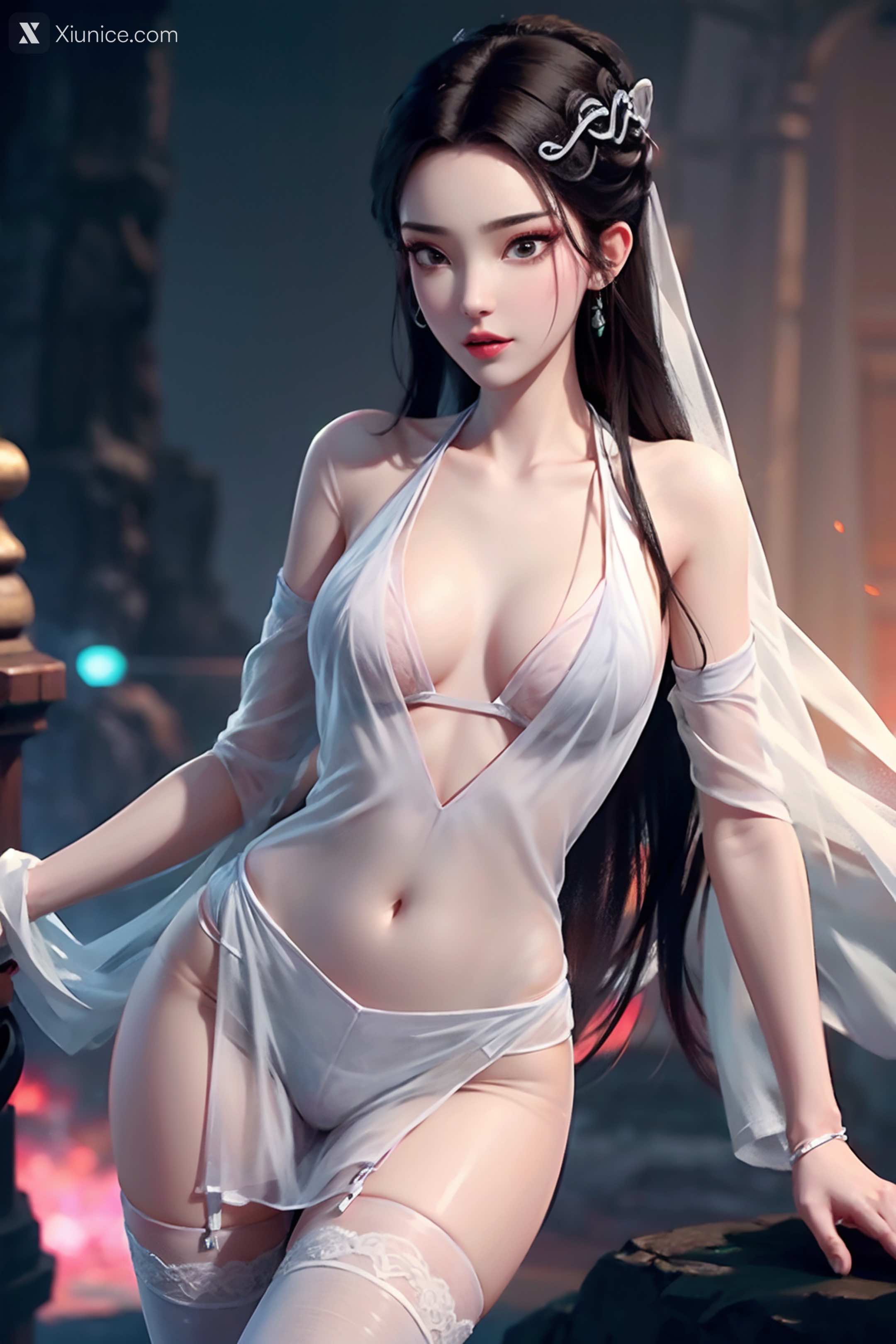 AI Girl Xiunice.com 白蛇缘起 小白 小白 薄纱 EP.1 92