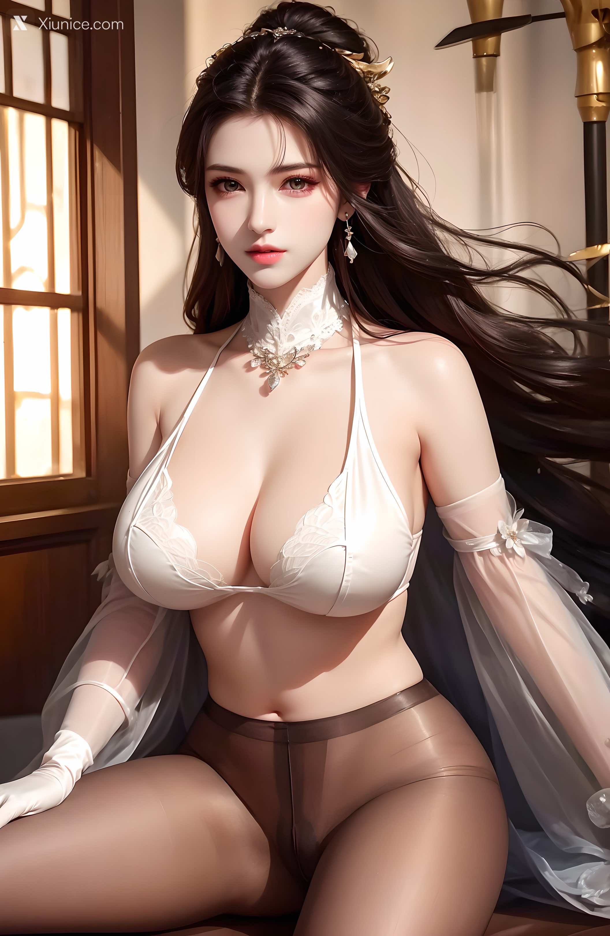 AI Girl Xiunice.com 绫清竹 拦腰细腻黑丝 1