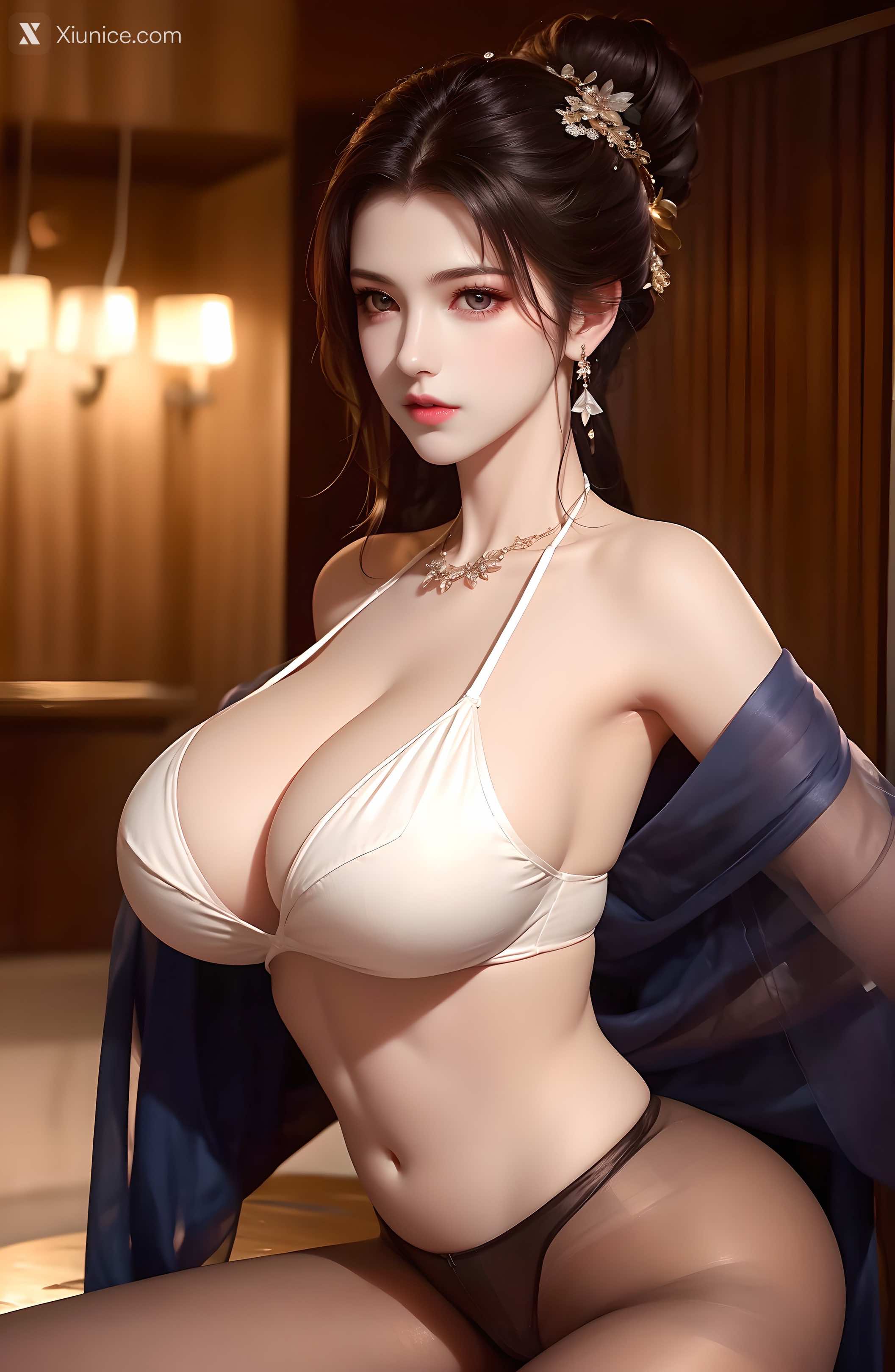 AI Girl Xiunice.com 绫清竹 拦腰细腻黑丝 30