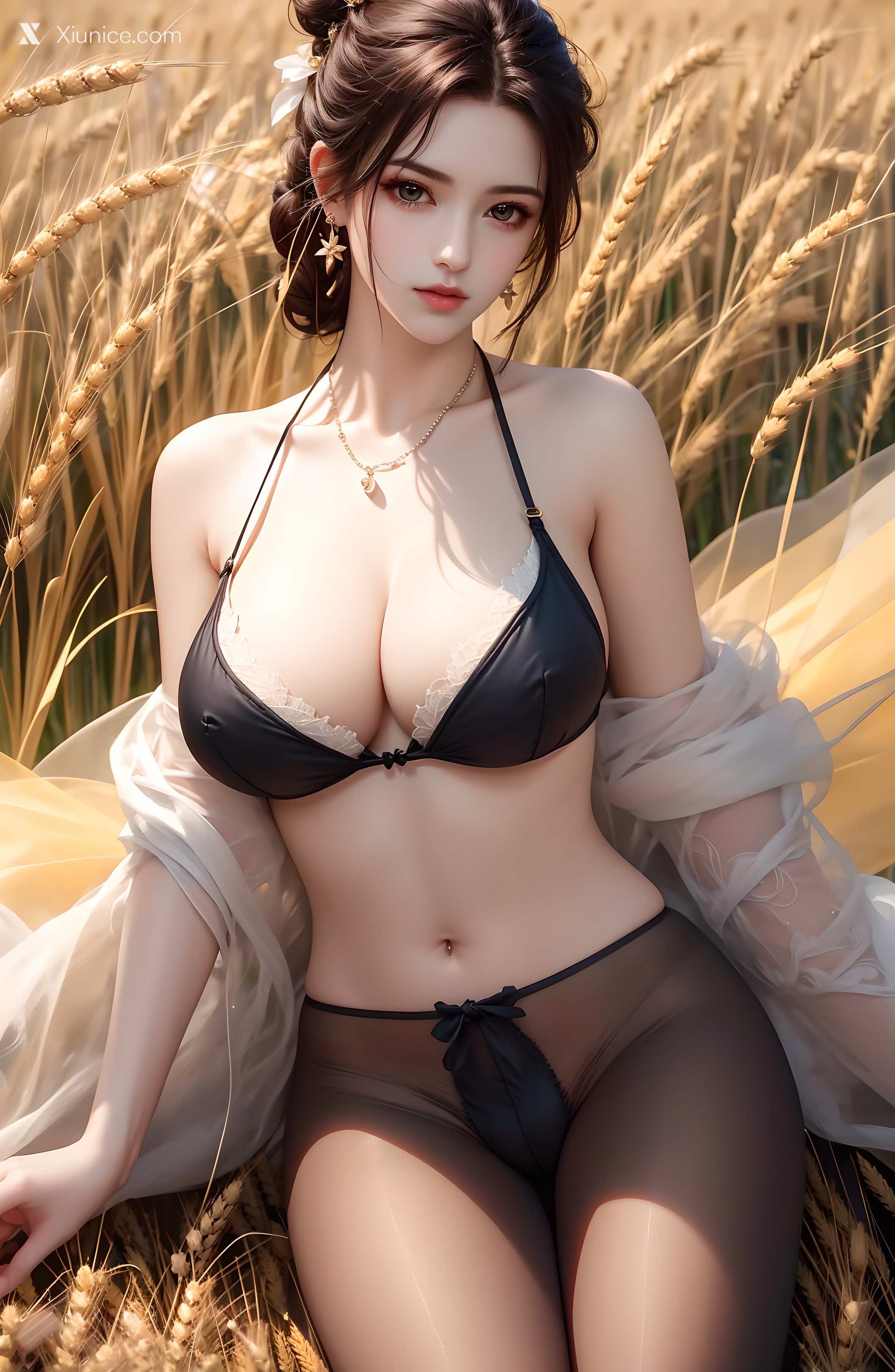 AI Girl Xiunice.com 绫清竹 拦腰细腻黑丝 52