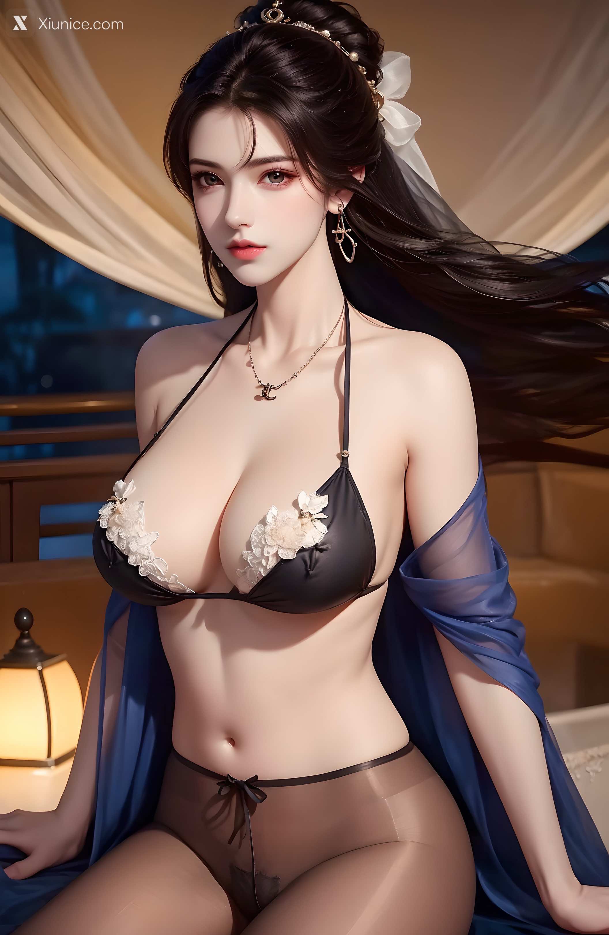 AI Girl Xiunice.com 绫清竹 拦腰细腻黑丝 55
