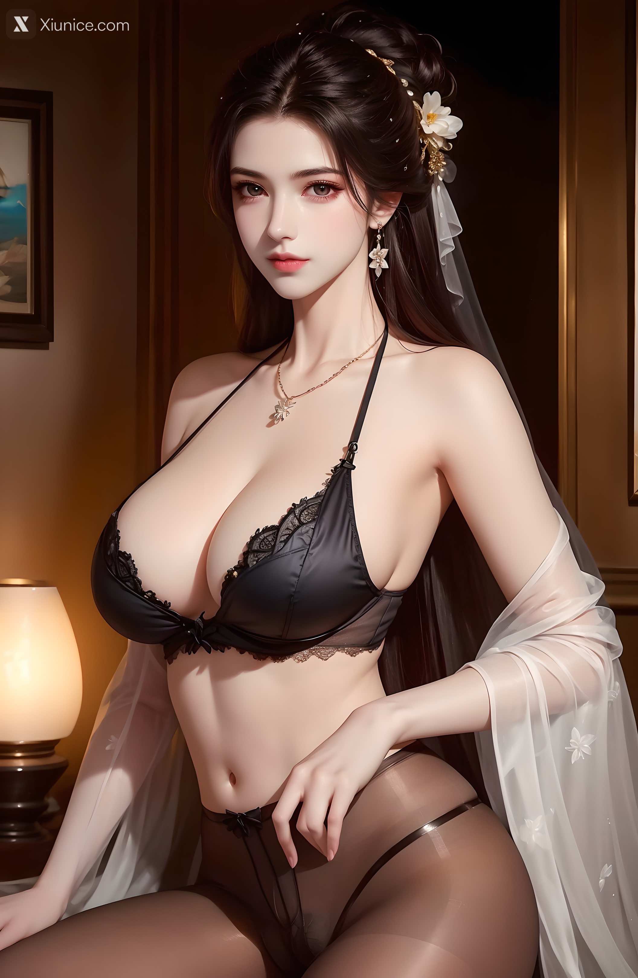 AI Girl Xiunice.com 绫清竹 拦腰细腻黑丝 56