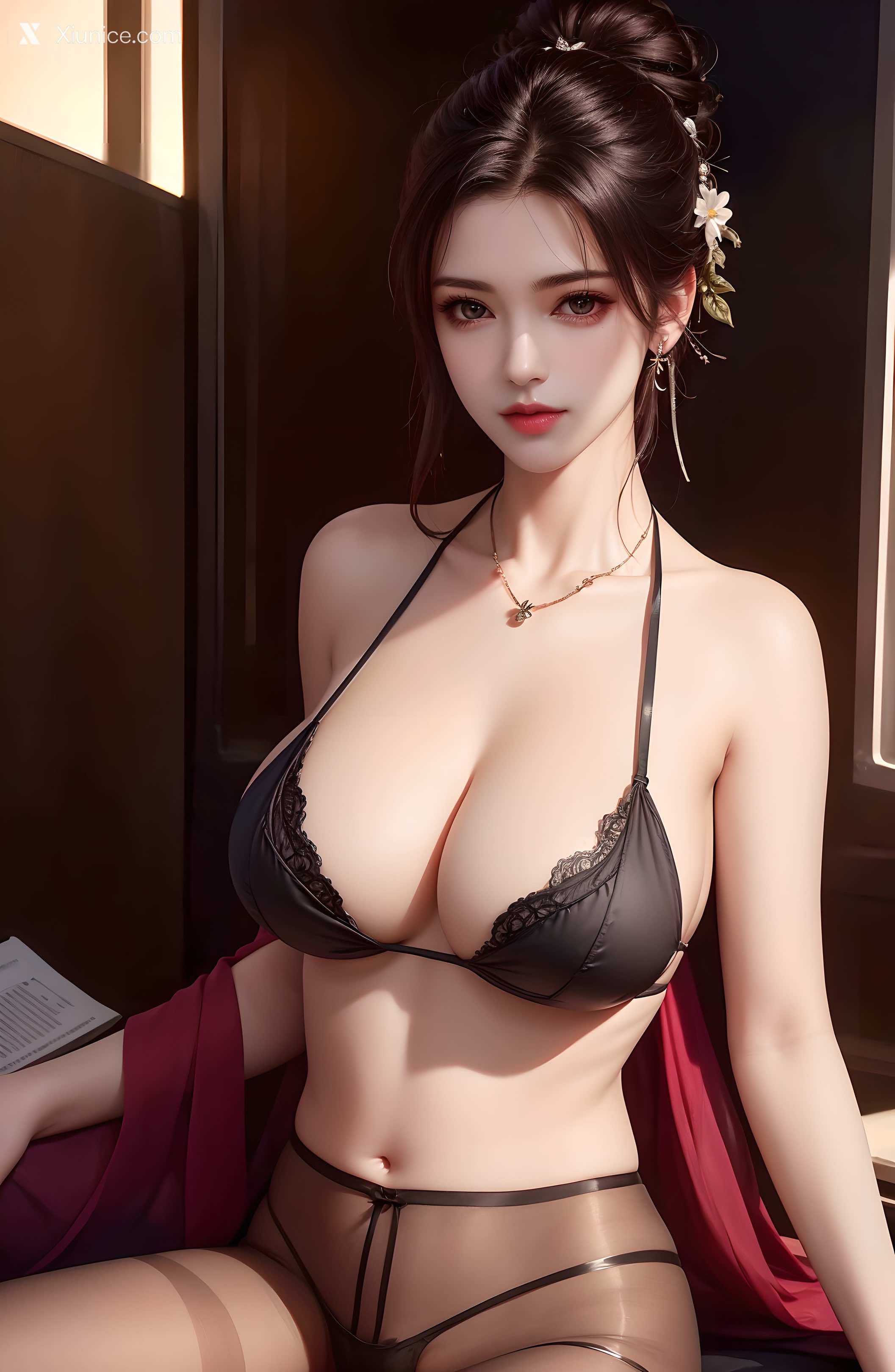 AI Girl Xiunice.com 绫清竹 拦腰细腻黑丝 59