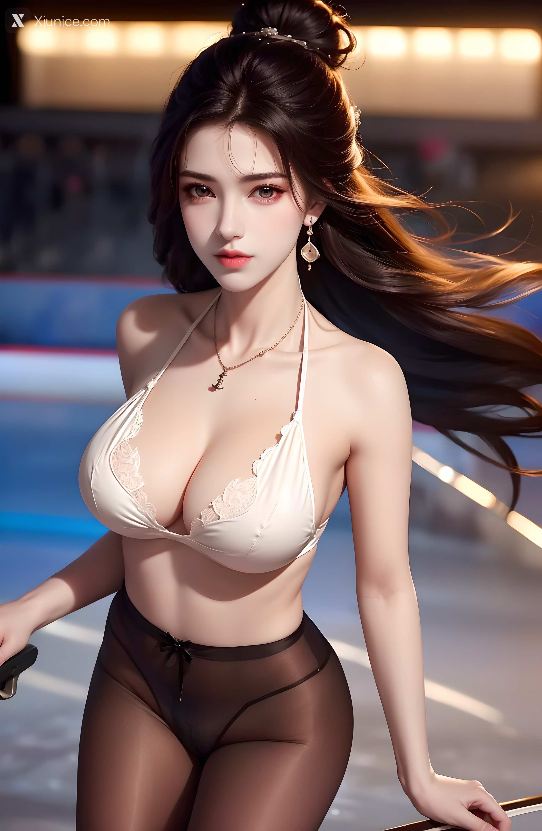AI Girl Xiunice.com 绫清竹 拦腰细腻黑丝 66