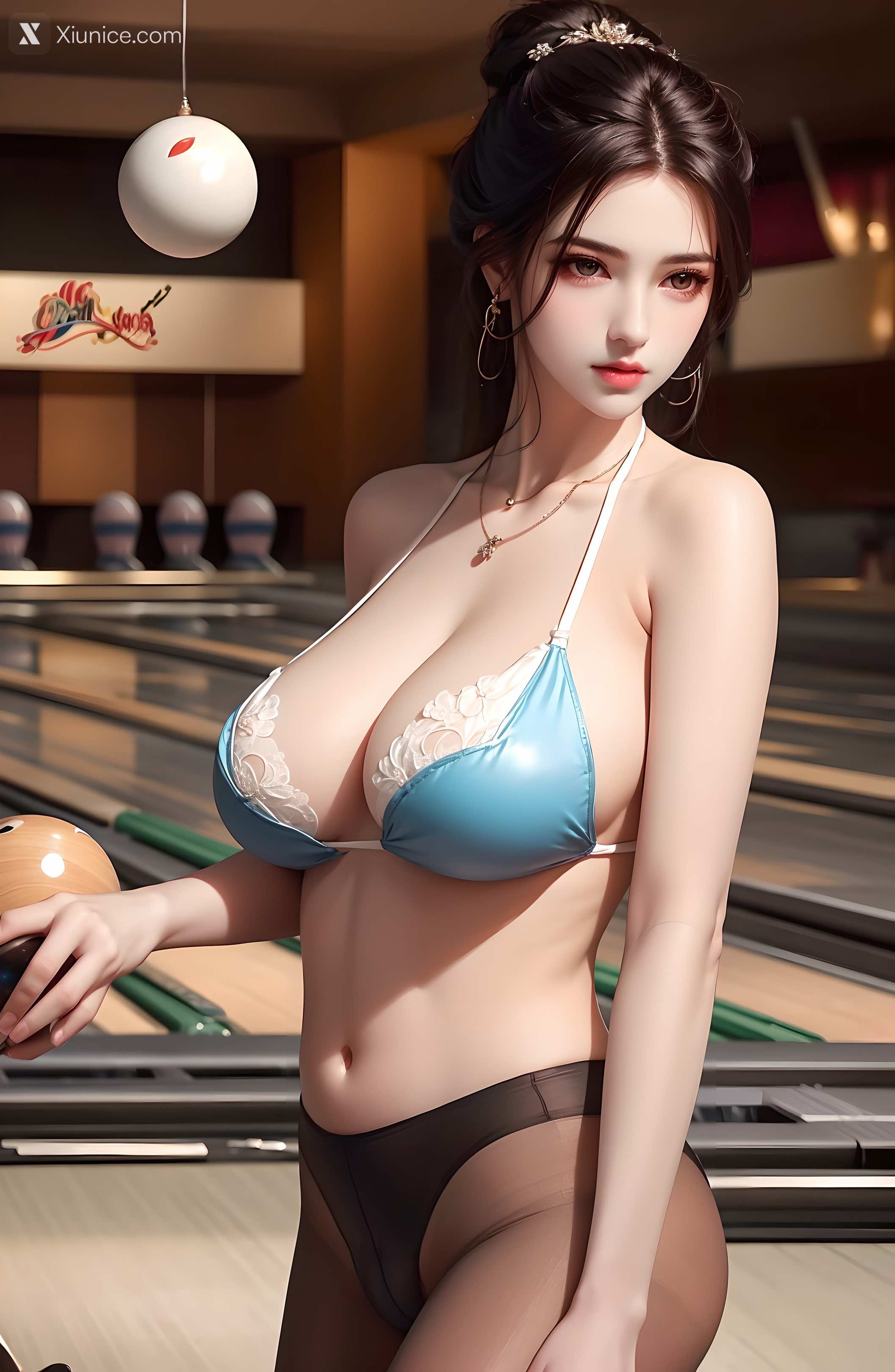 AI Girl Xiunice.com 绫清竹 拦腰细腻黑丝 71