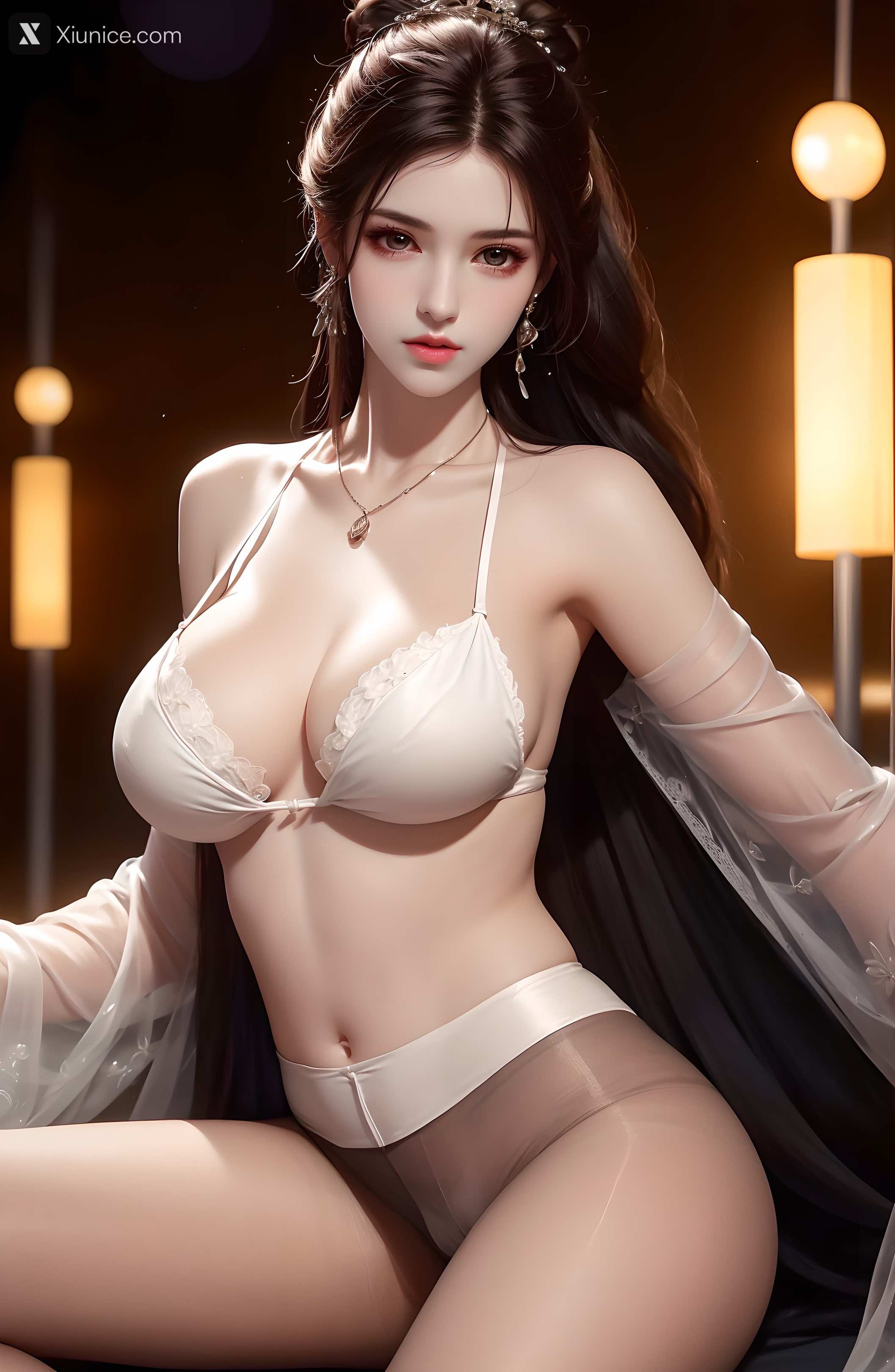 AI Girl Xiunice.com 绫清竹 拦腰细腻黑丝 86