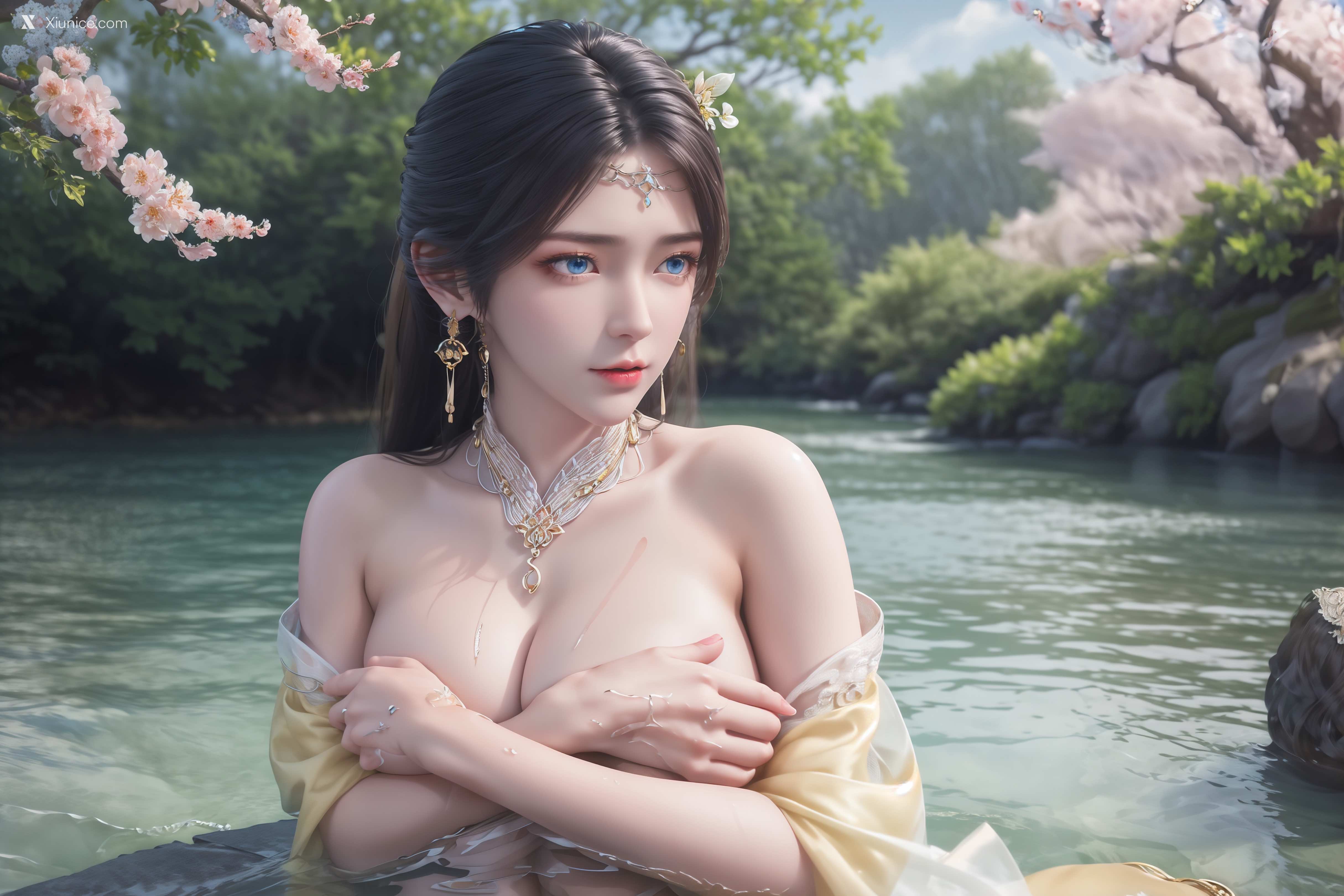 AI Girl Xiunice.com 诛仙 金瓶儿 溪边写真 13