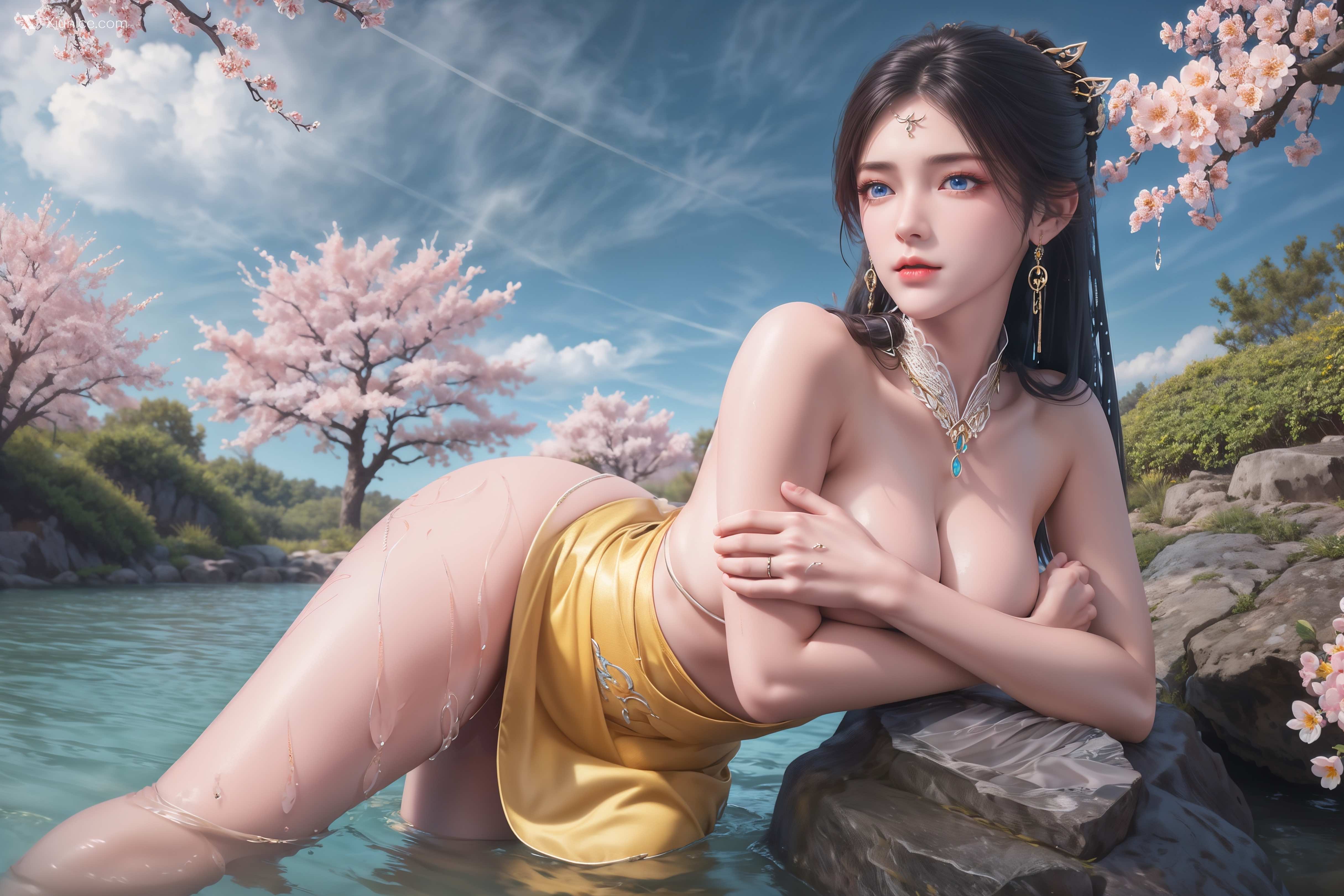 AI Girl Xiunice.com 诛仙 金瓶儿 溪边写真 16