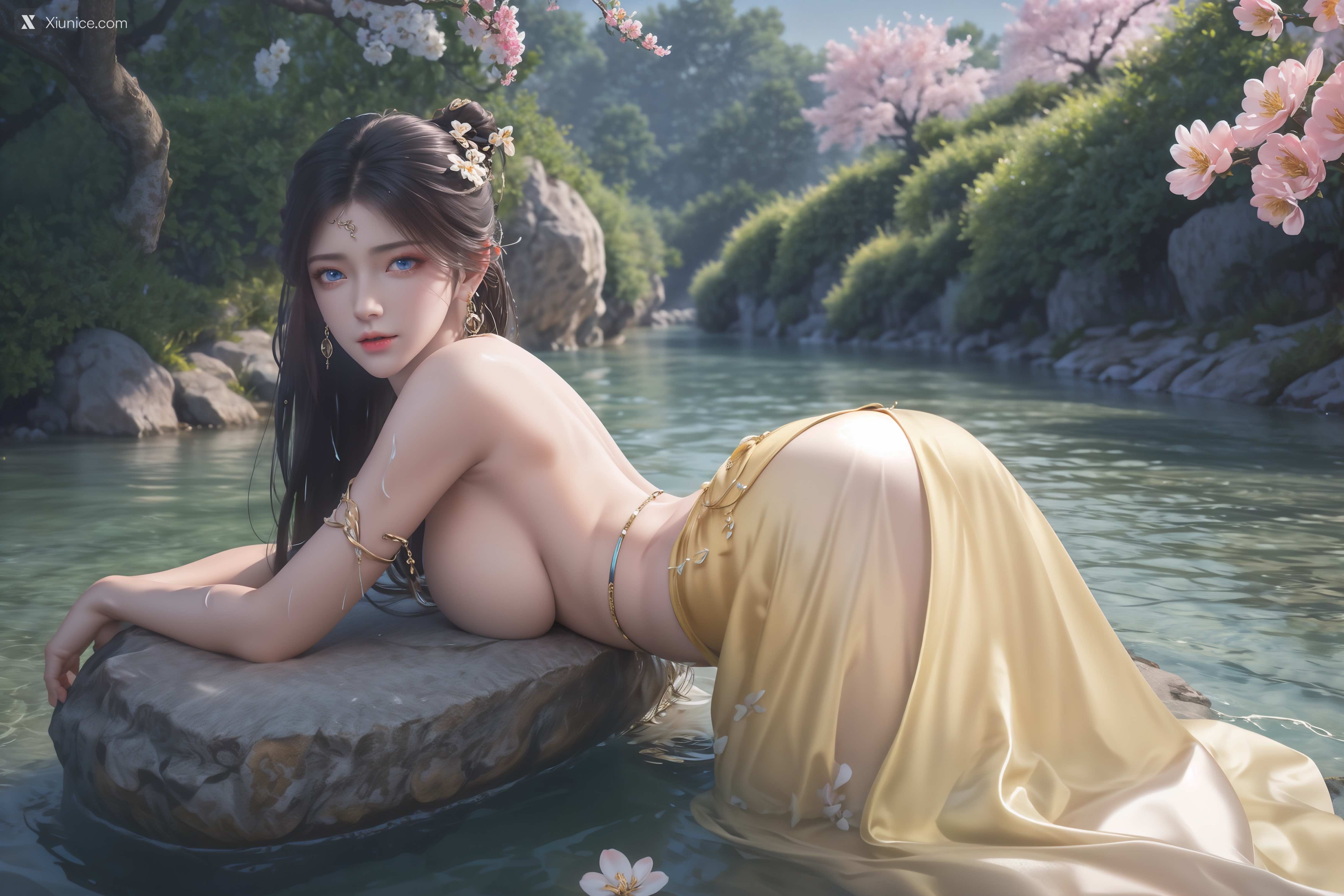 AI Girl Xiunice.com 诛仙 金瓶儿 溪边写真 17