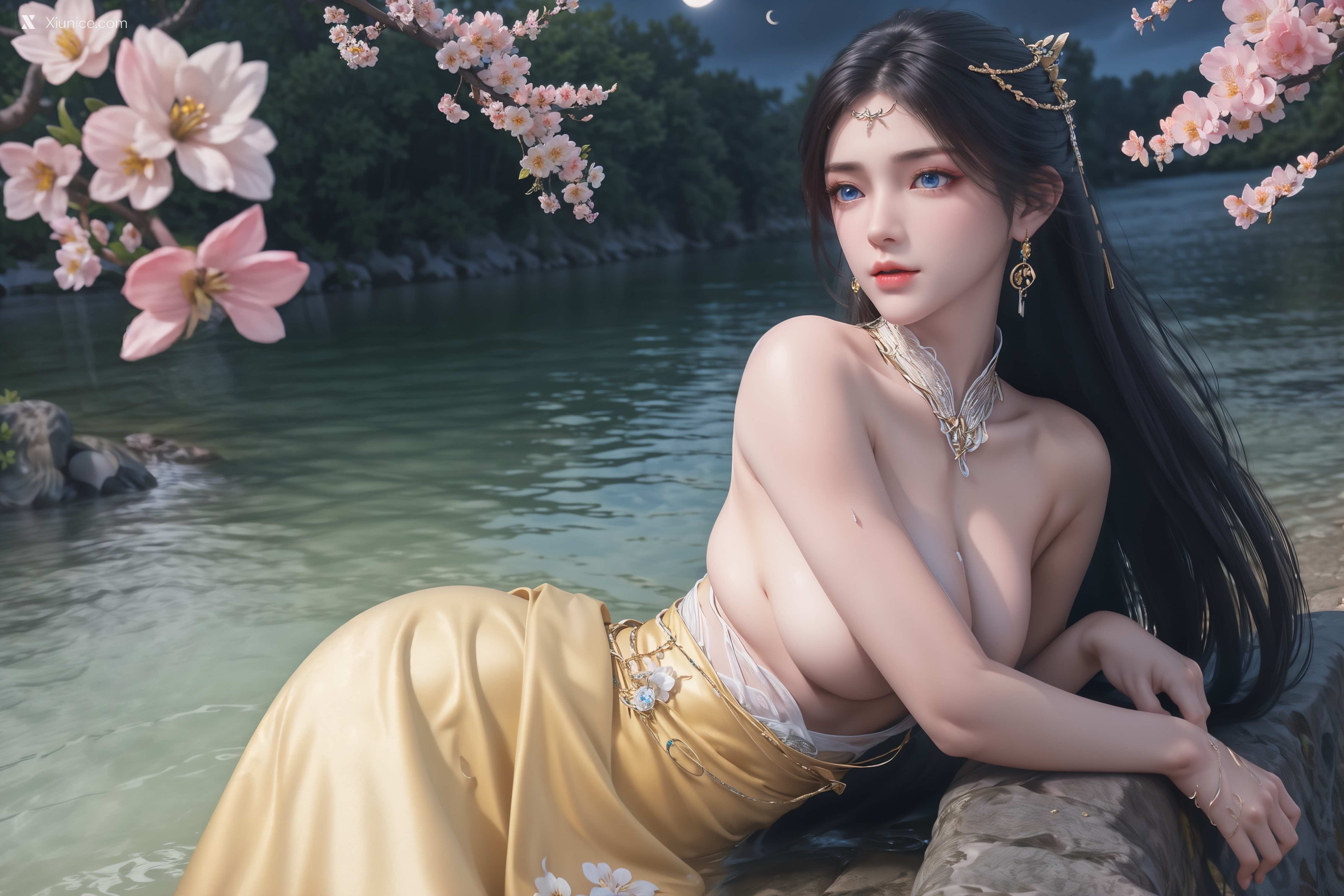 AI Girl Xiunice.com 诛仙 金瓶儿 溪边写真 18