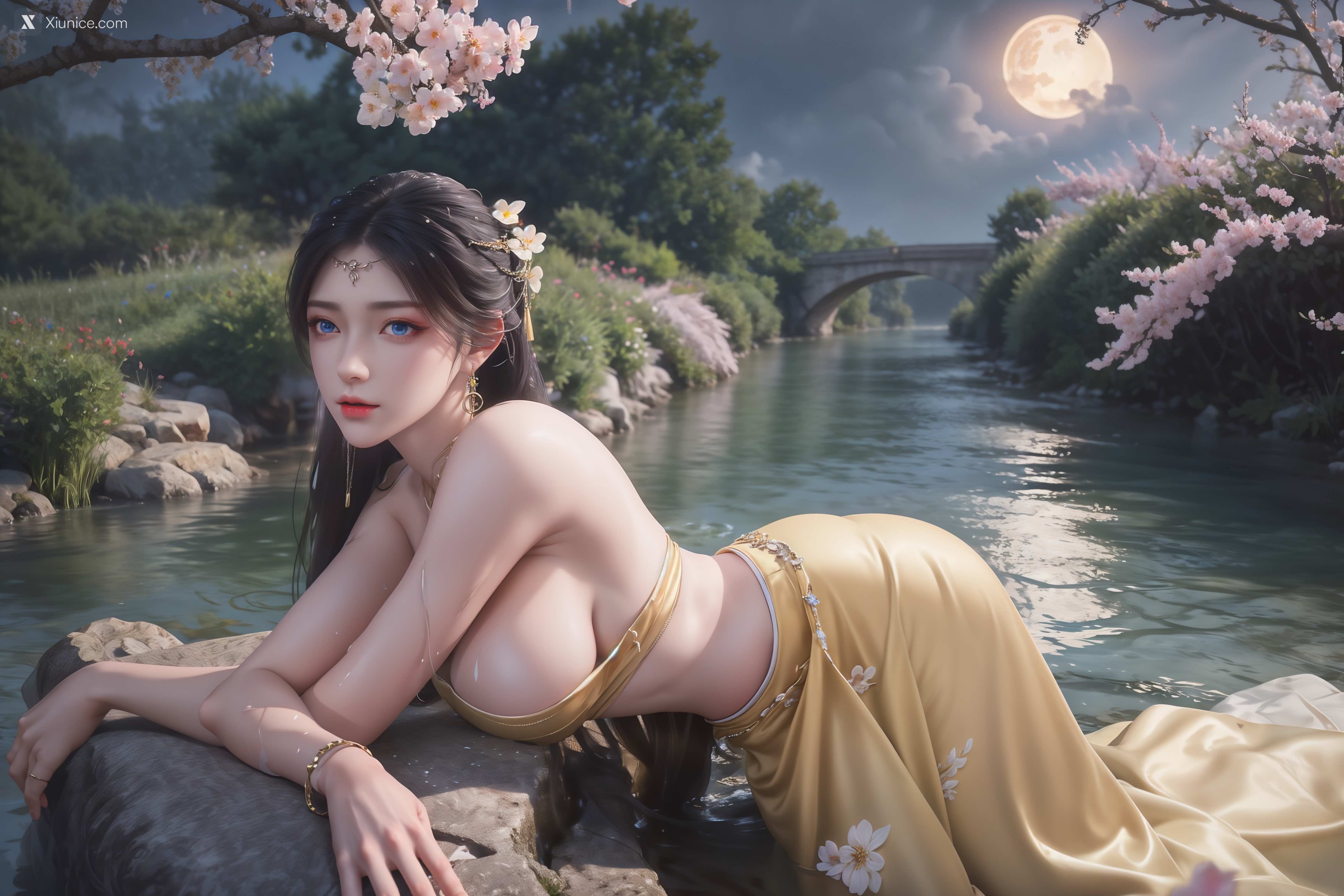 AI Girl Xiunice.com 诛仙 金瓶儿 溪边写真 25