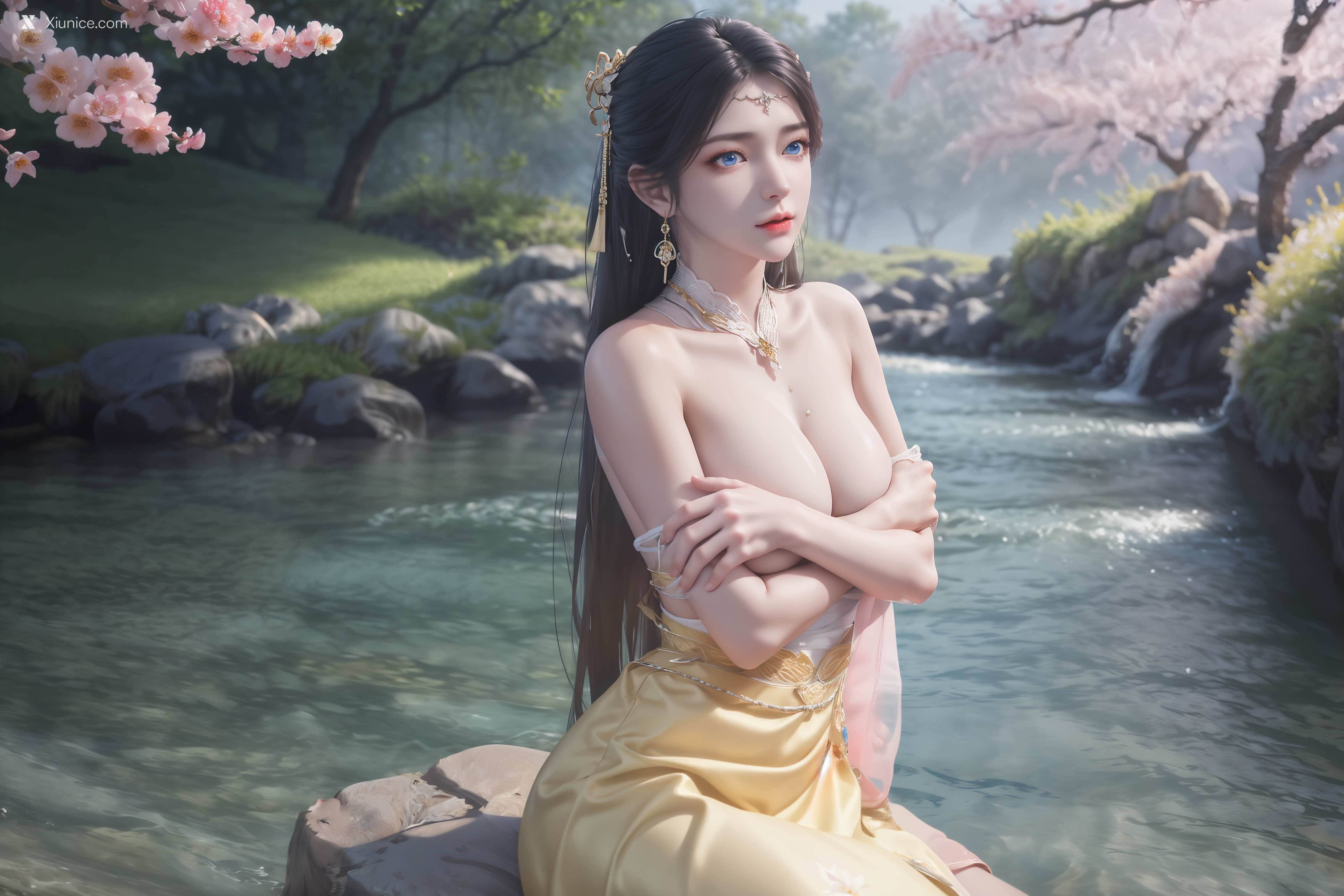AI Girl Xiunice.com 诛仙 金瓶儿 溪边写真 26