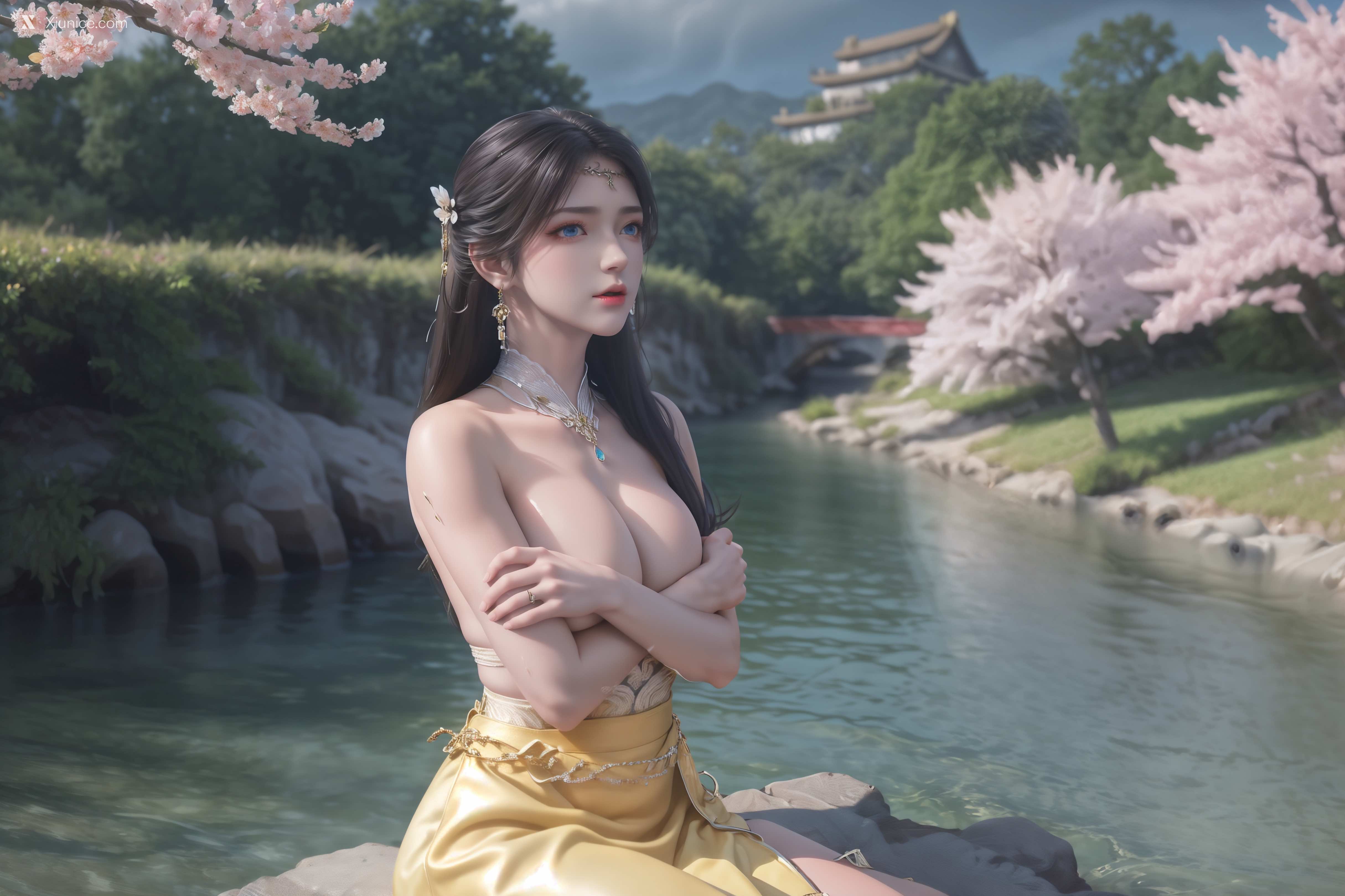 AI Girl Xiunice.com 诛仙 金瓶儿 溪边写真 28