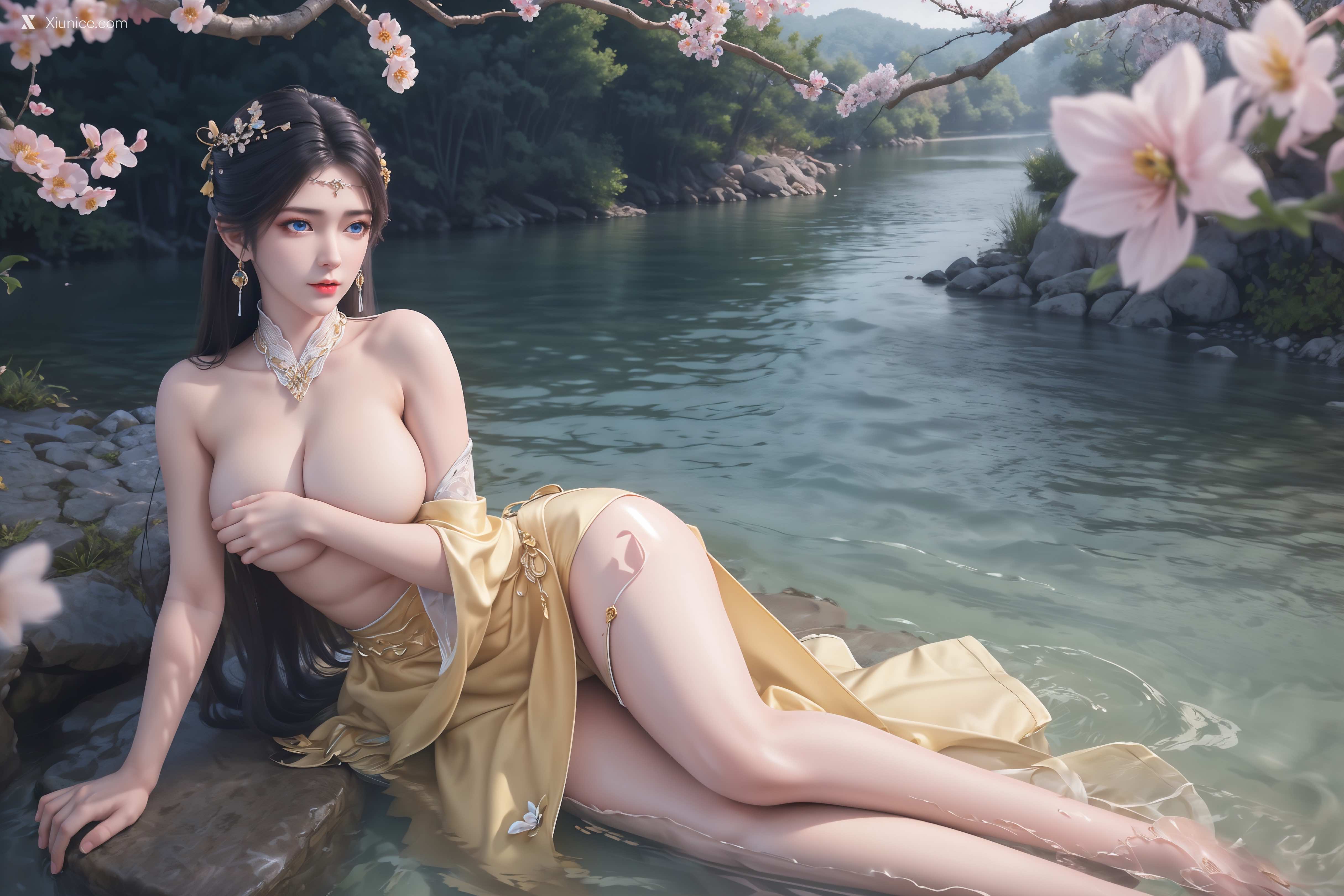 AI Girl Xiunice.com 诛仙 金瓶儿 溪边写真 29