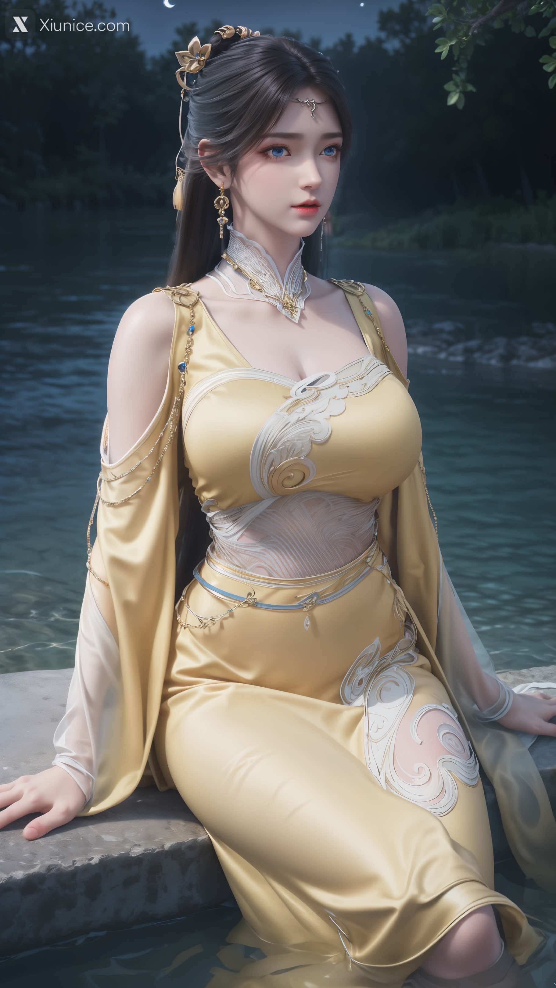 AI Girl Xiunice.com 诛仙 金瓶儿 溪边写真 33