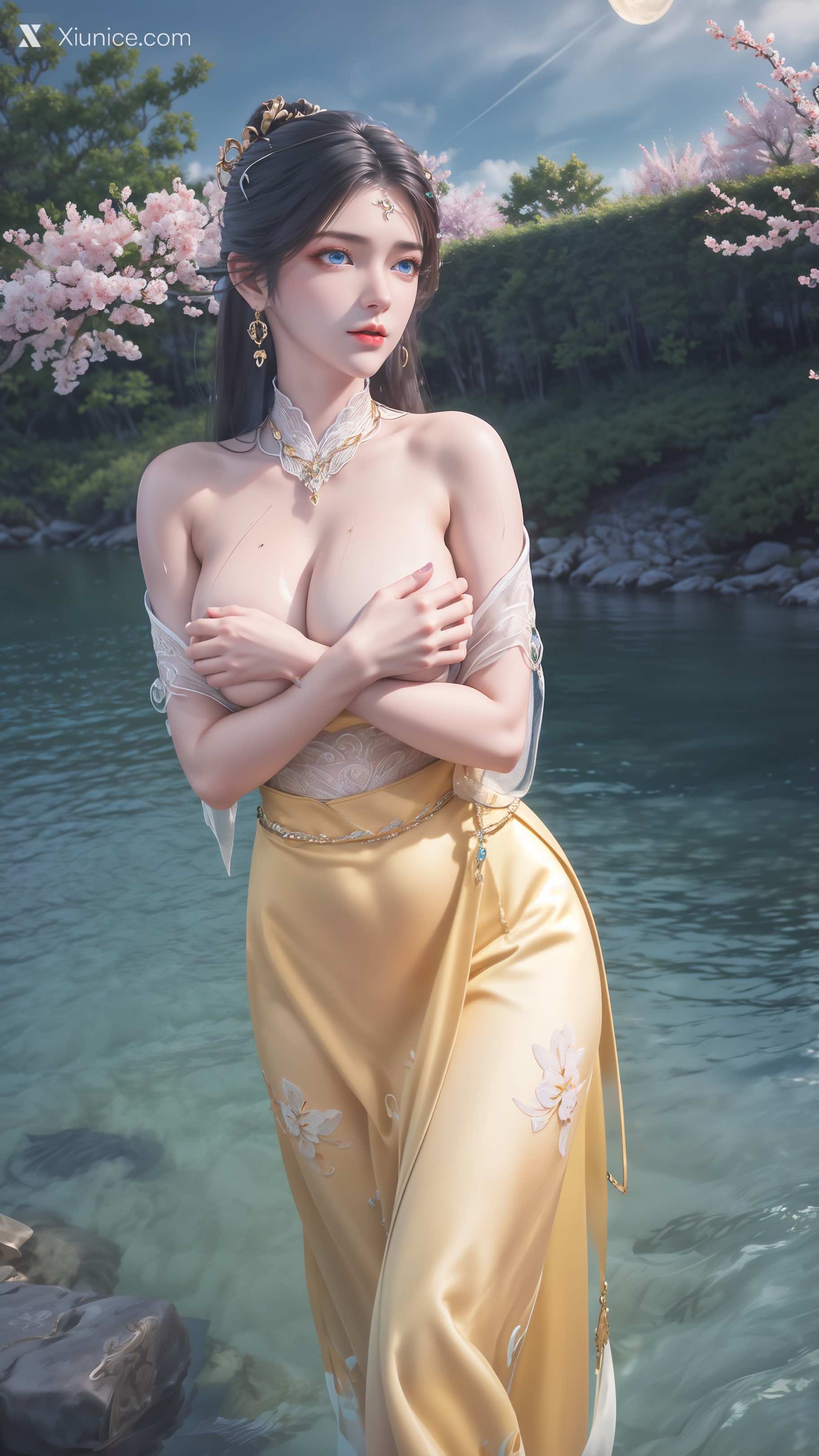 AI Girl Xiunice.com 诛仙 金瓶儿 溪边写真 40