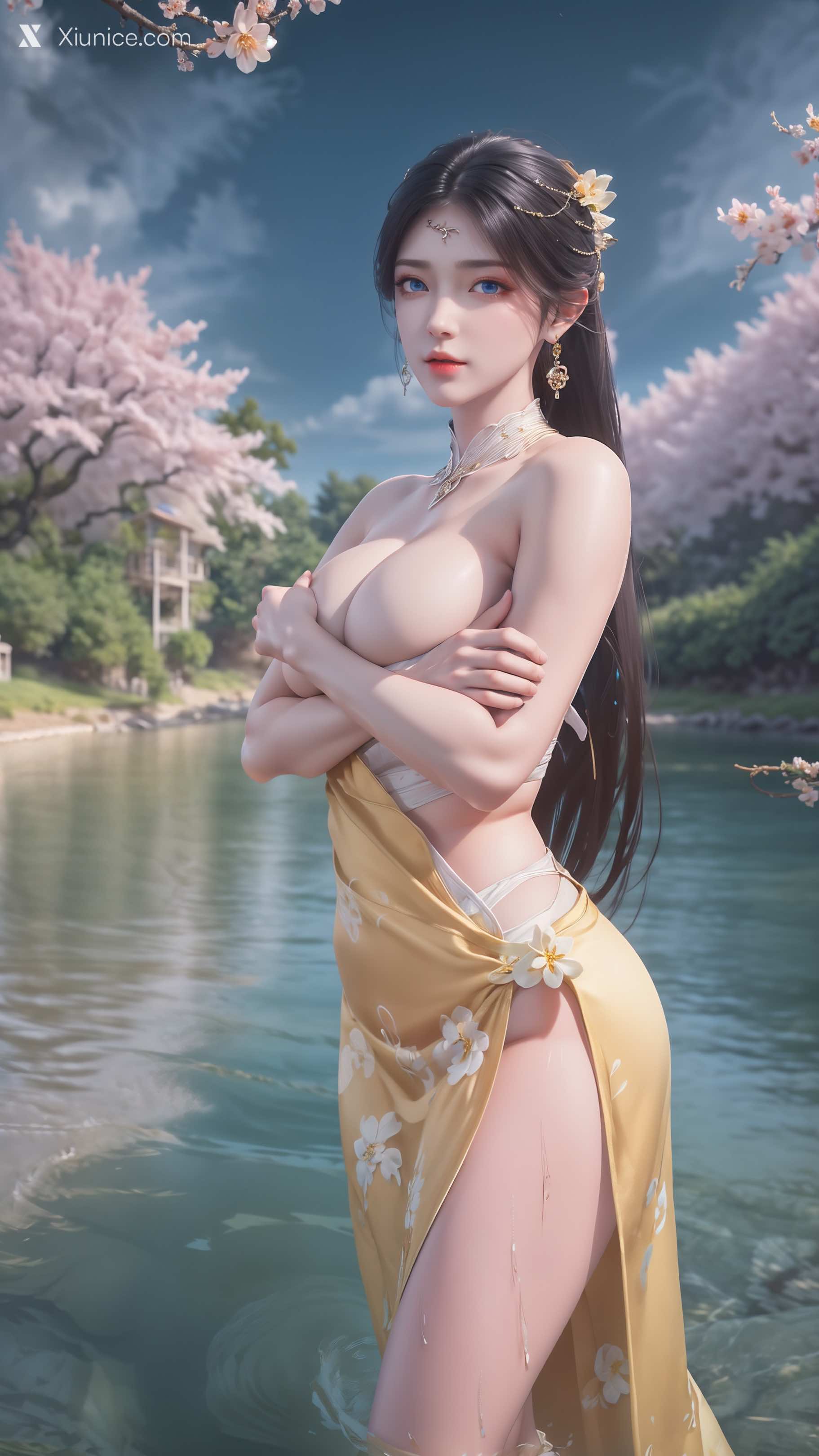 AI Girl Xiunice.com 诛仙 金瓶儿 溪边写真 48