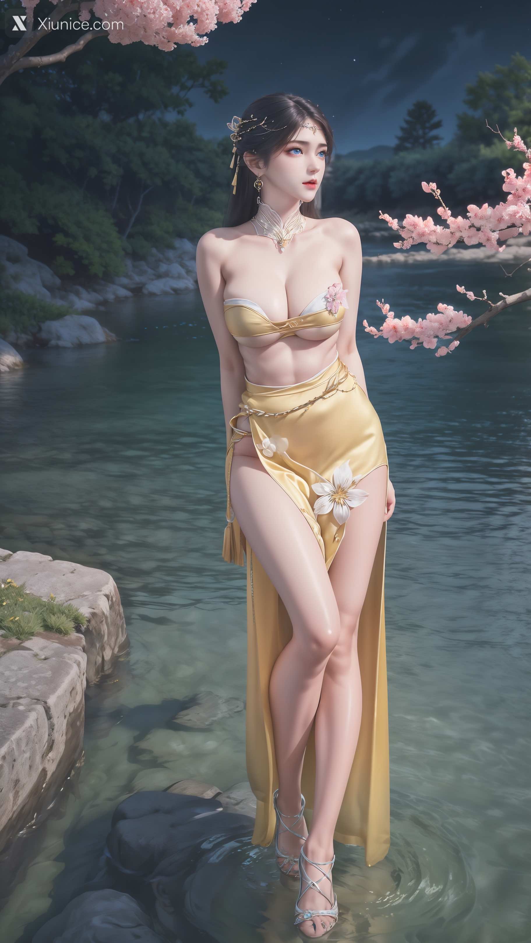 AI Girl Xiunice.com 诛仙 金瓶儿 溪边写真 60
